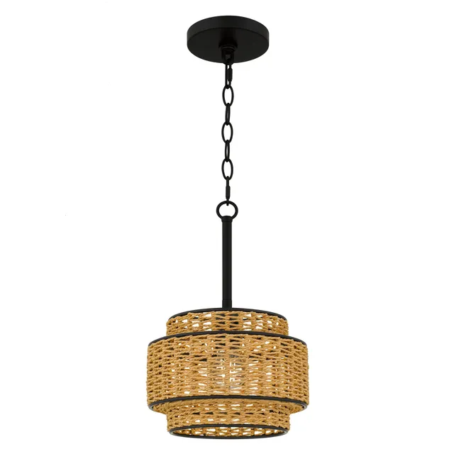 Quoizel Teton Mini Pendant svítídlo 25cm černé
