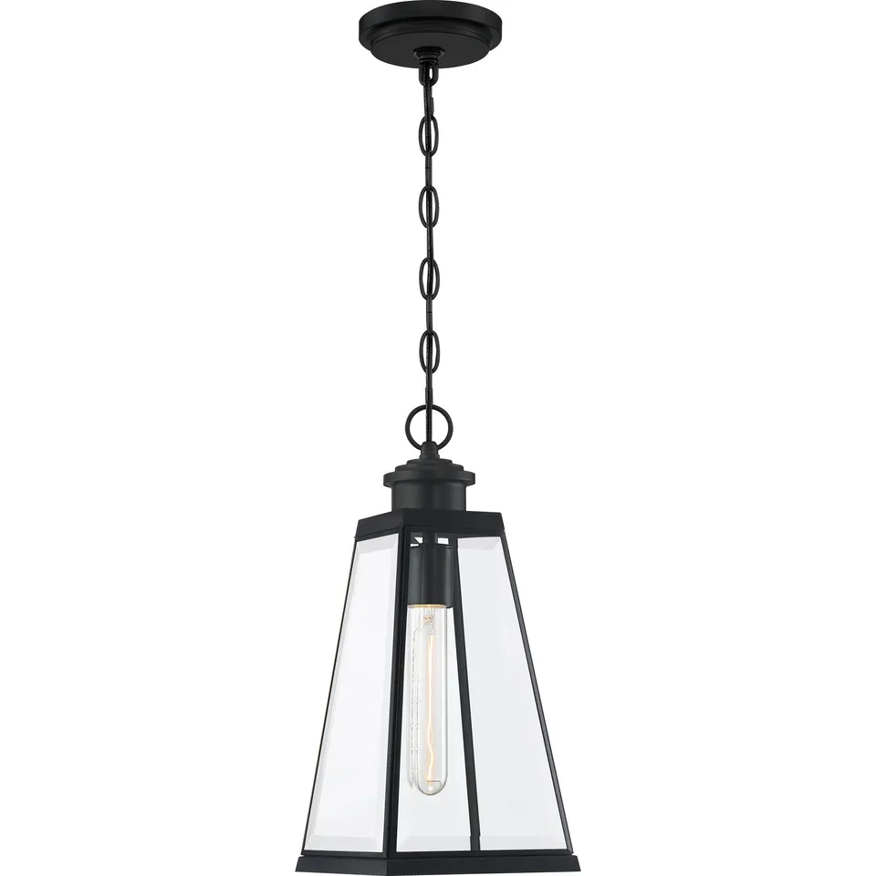 Quoizel Paxton venkovní závěsná lucerna matná černá