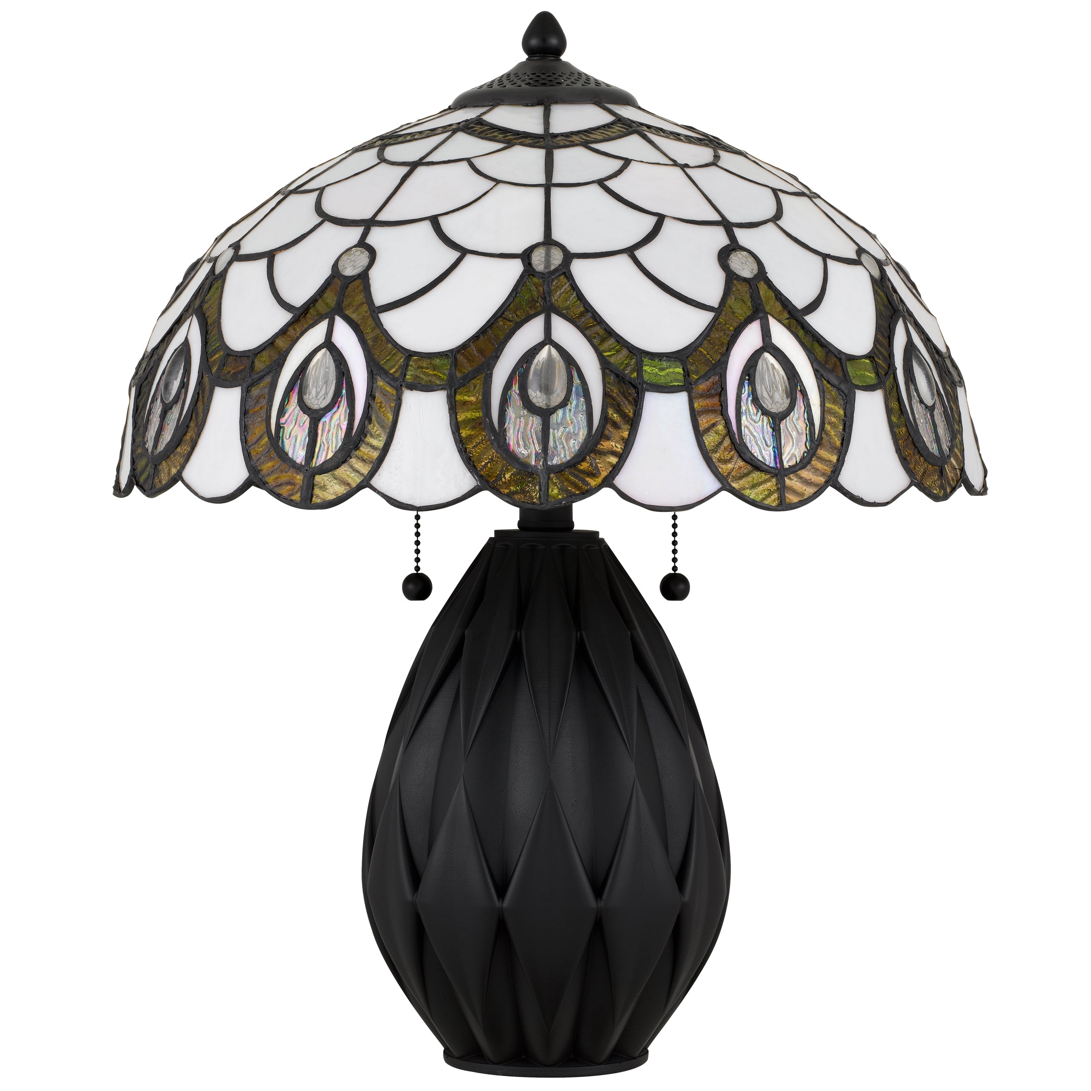 Quoizel Orla Table Lamp stolní lampa matte black vitráž