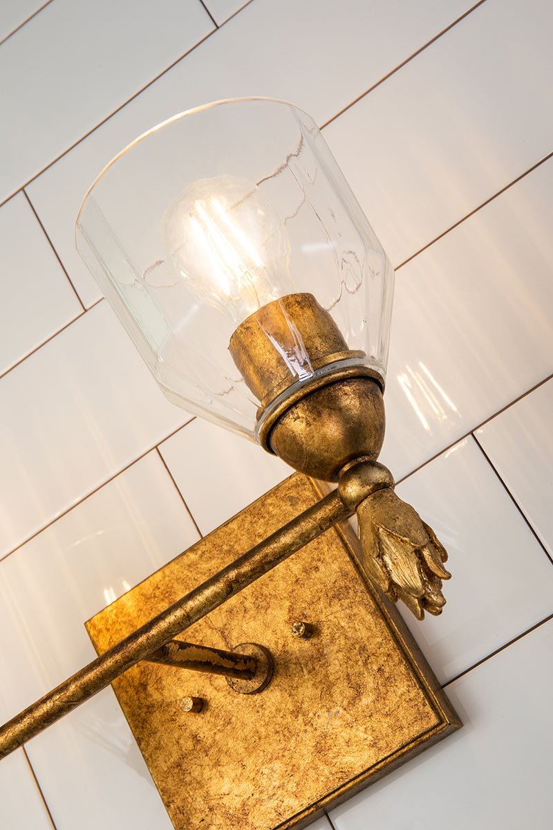 Gilded Nola Felice 2 Light nástěnné svítidlo čiré sklo