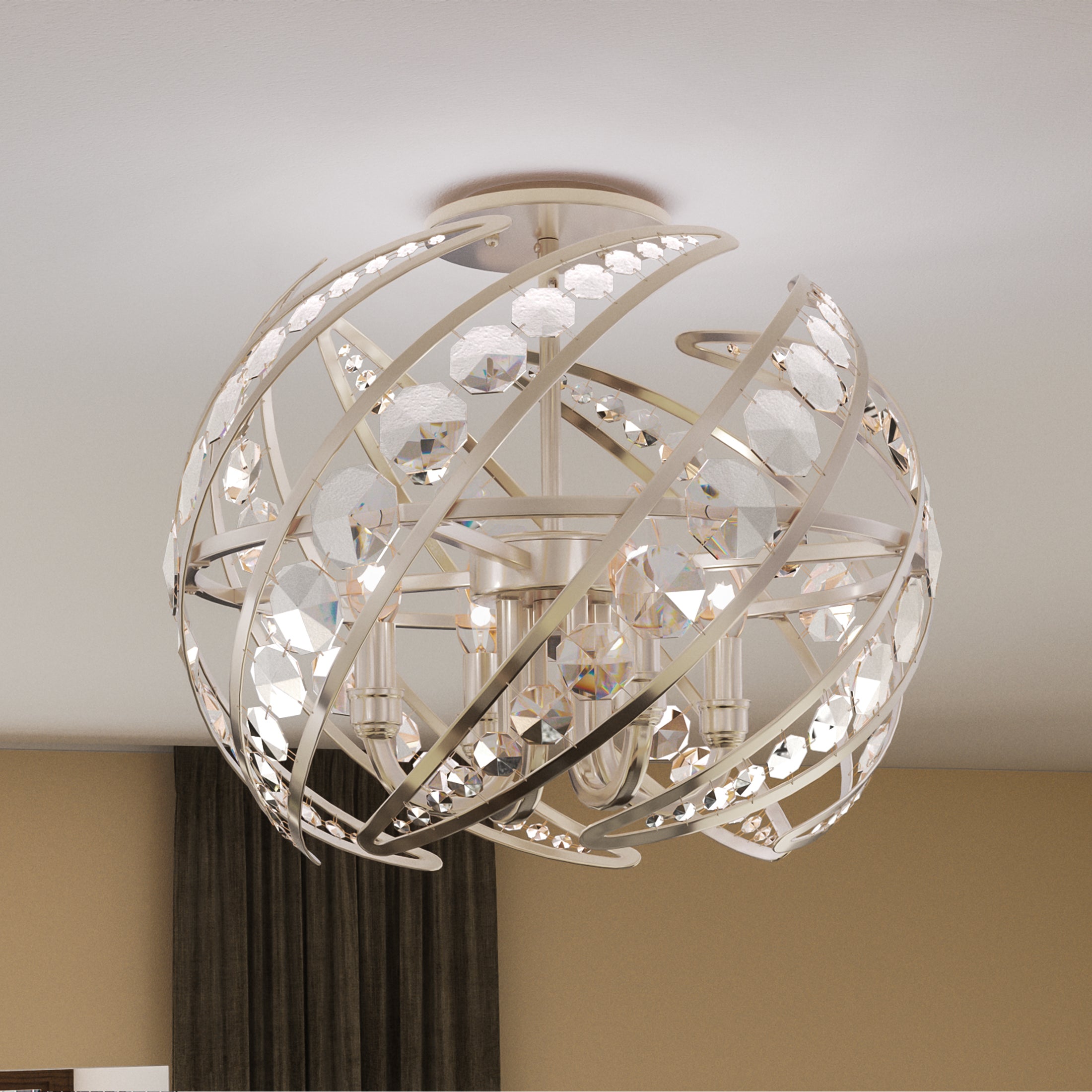 Quoizel Crescent stropní svítidlo leštěný nikl 62 cm