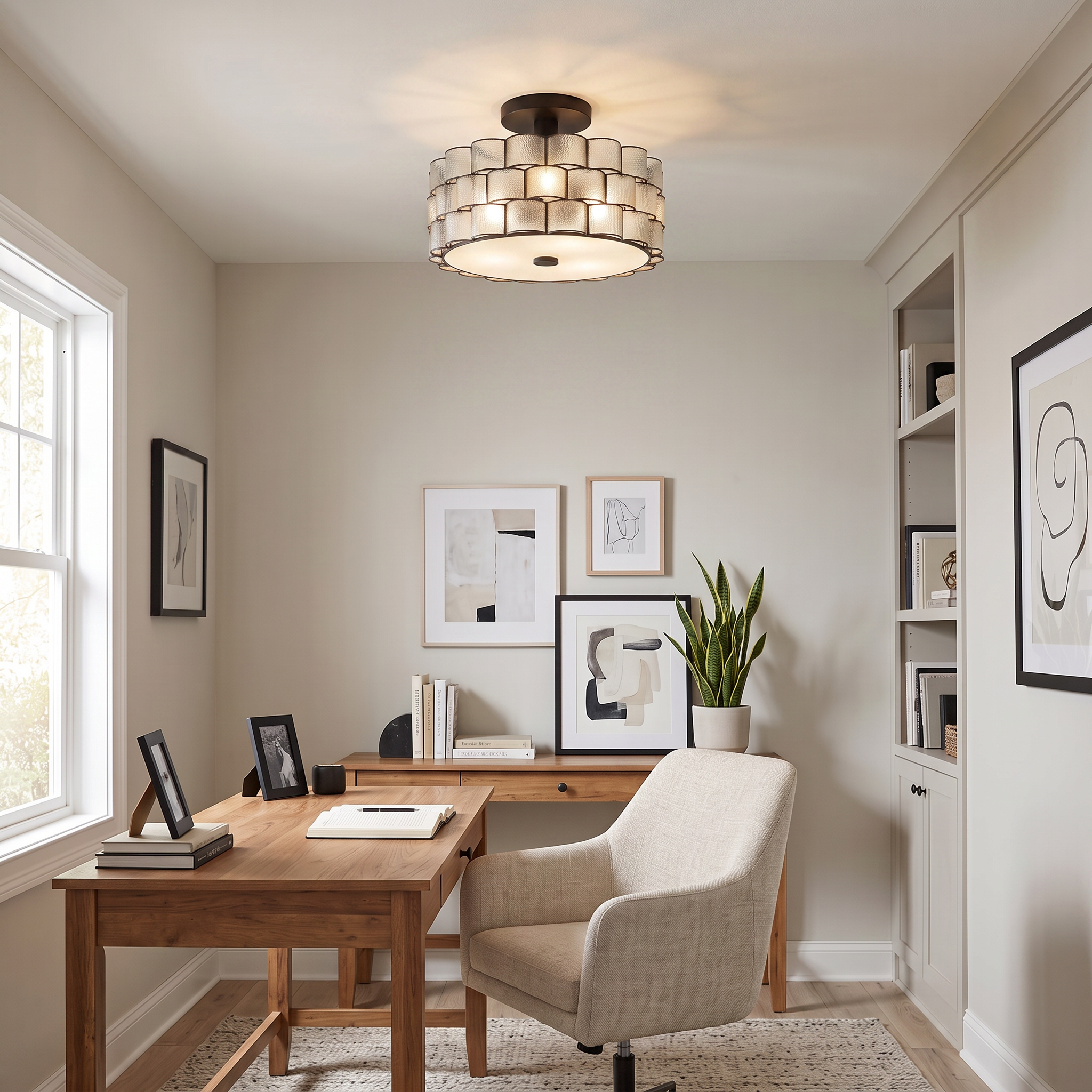 Quoizel Rory Semi-Flush Mount stropní svítídlo černé sklo
