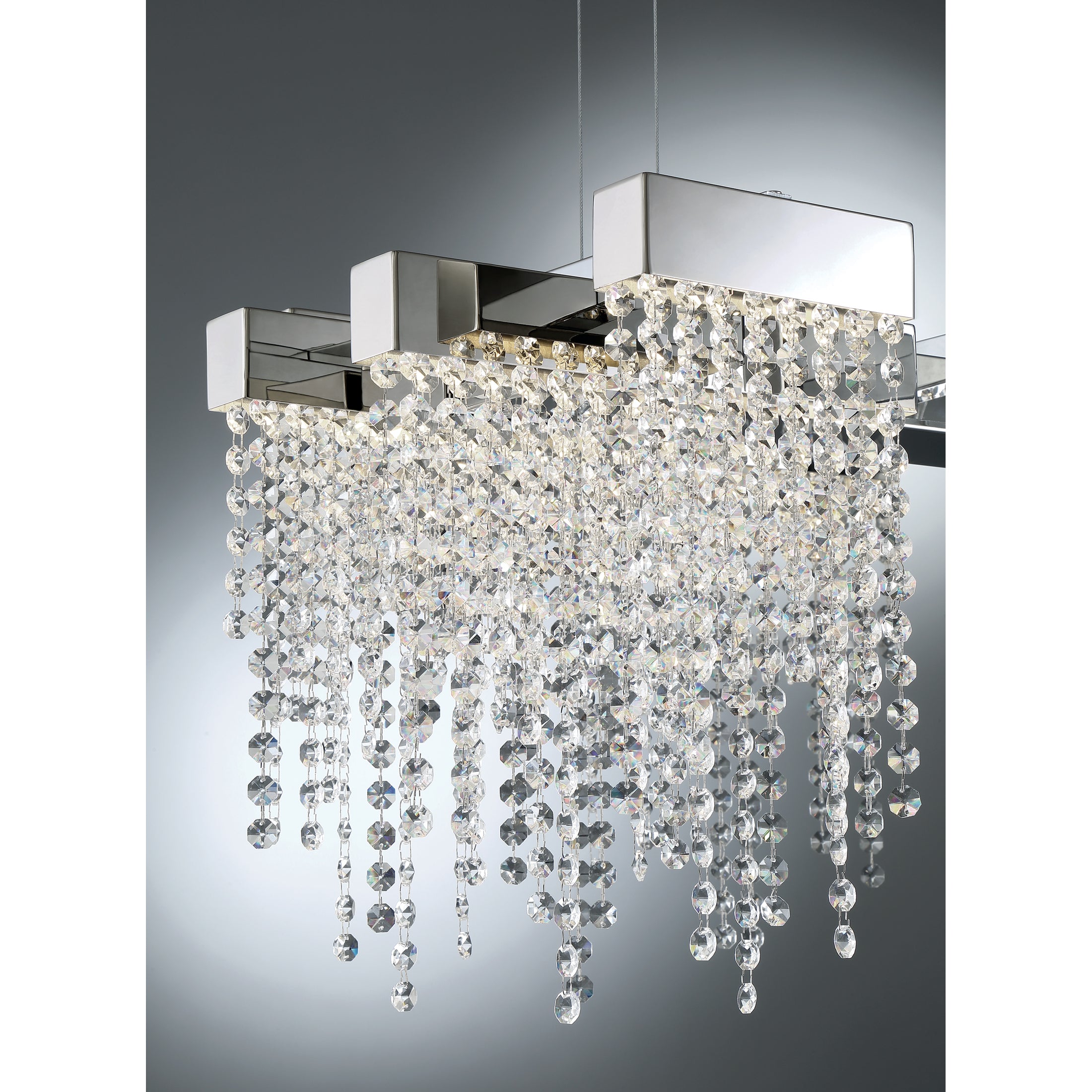 Quoizel Crystal Falls ostrovní lustr leštěný nikl