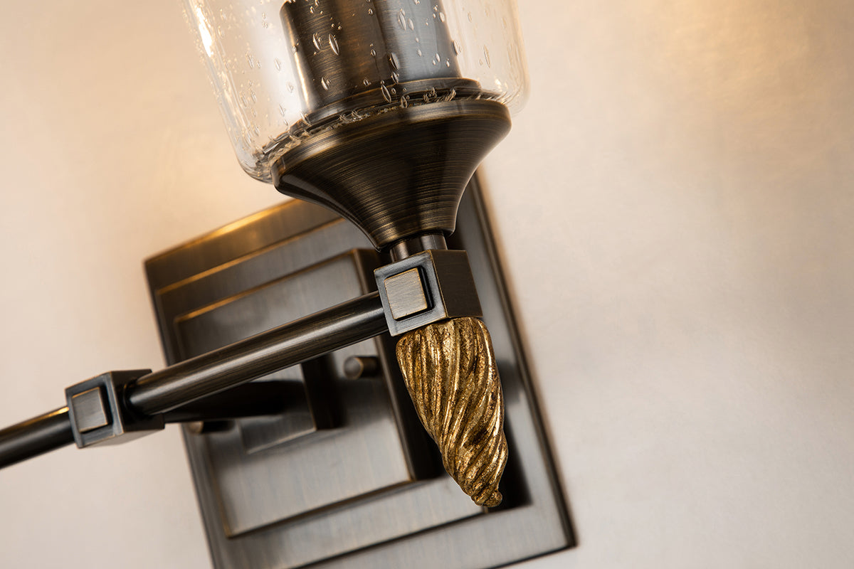 Gilded Nola Vetiver 2 Light koupelnové svítidlo čiré