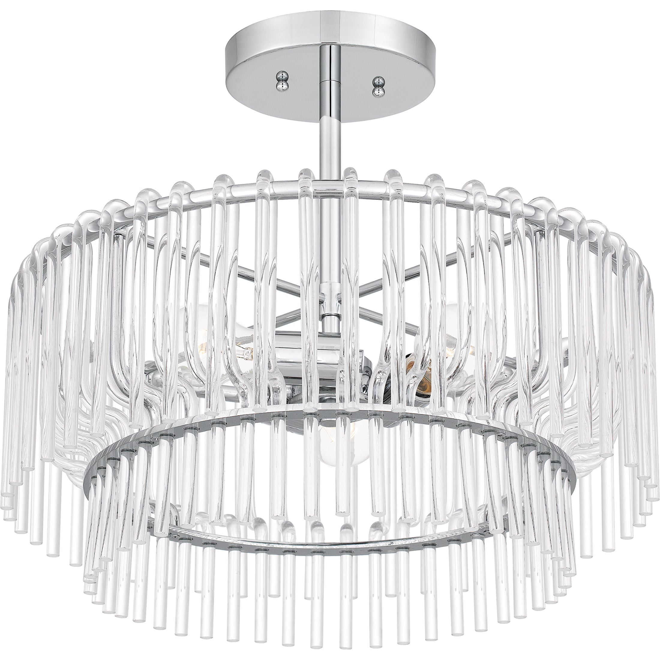 Quoizel Tayshia Semi-Flush stropnice chrom se sklem