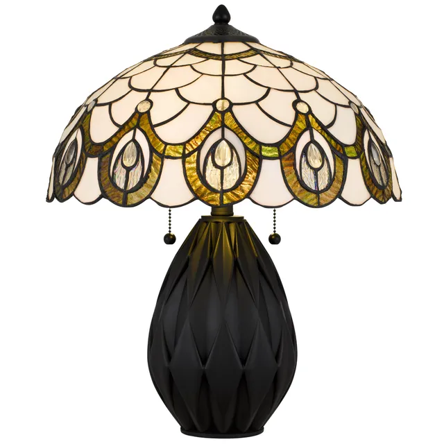 Quoizel Orla Table Lamp stolní lampa matte black vitráž