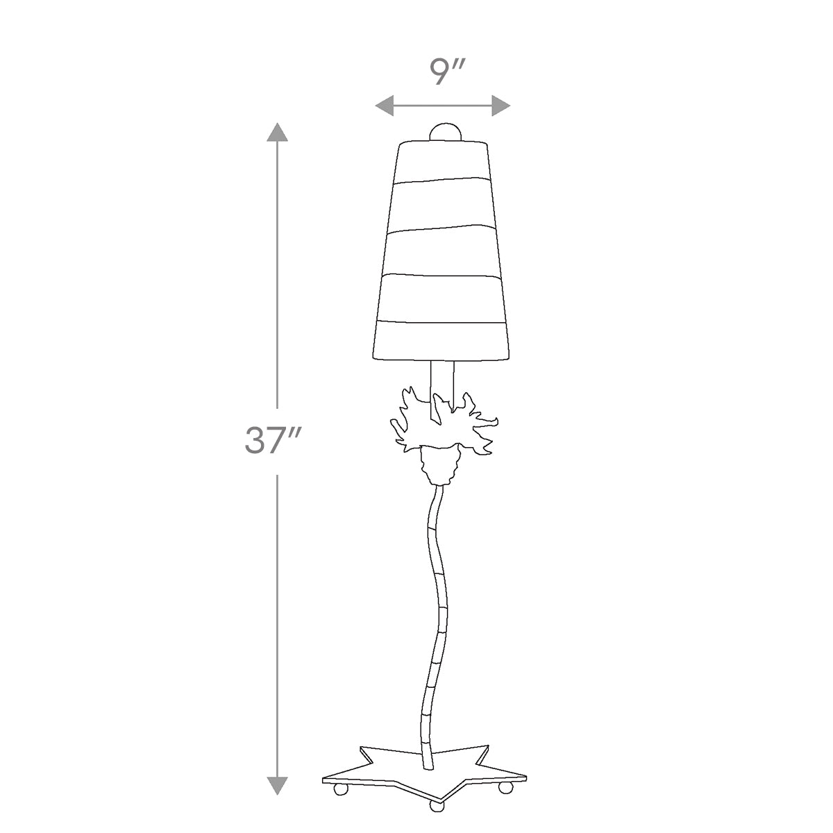 Gilded Nola La Fleur stolní lampa 40 palců