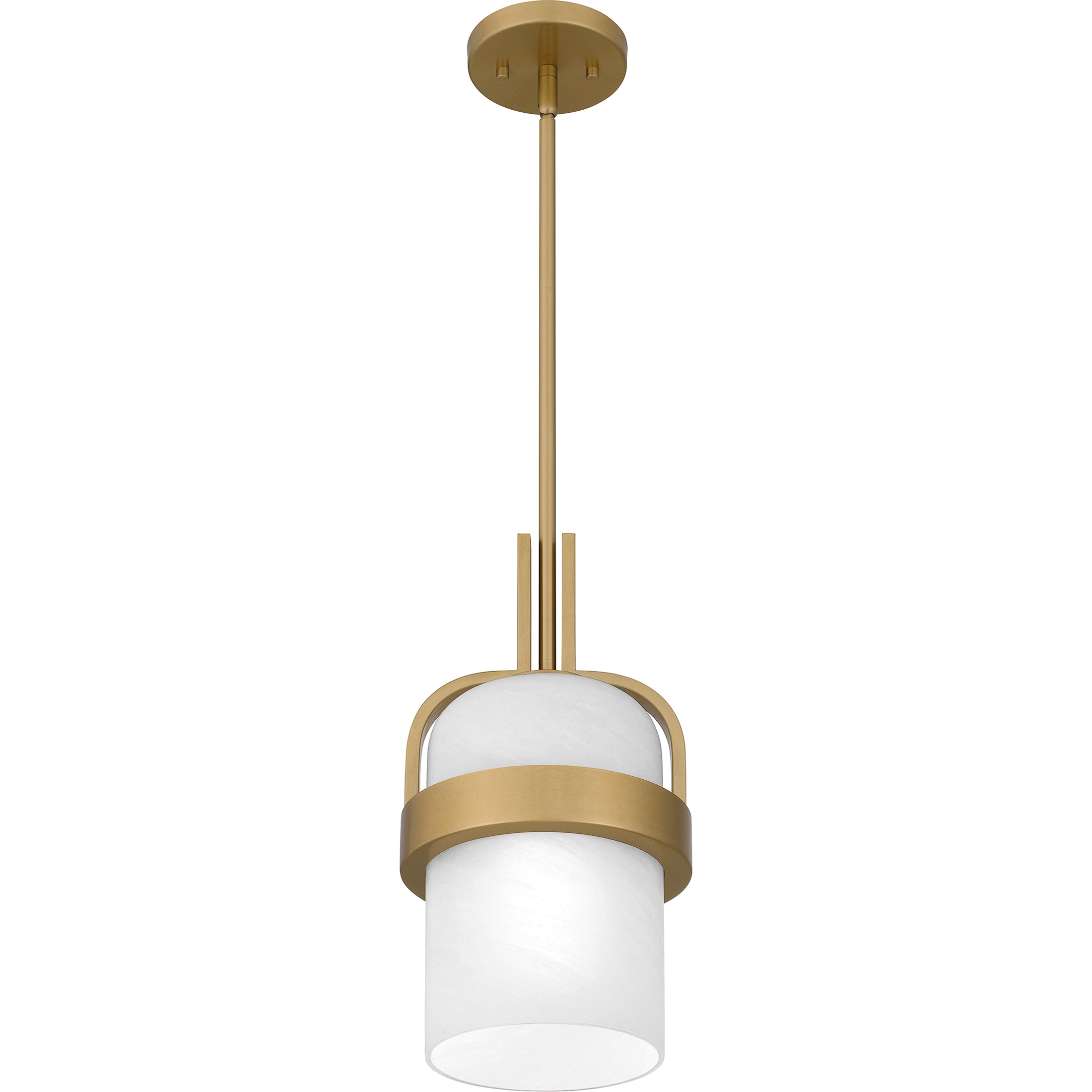 Quoizel Duval mini závěsné svítídlo aged brass alabastr