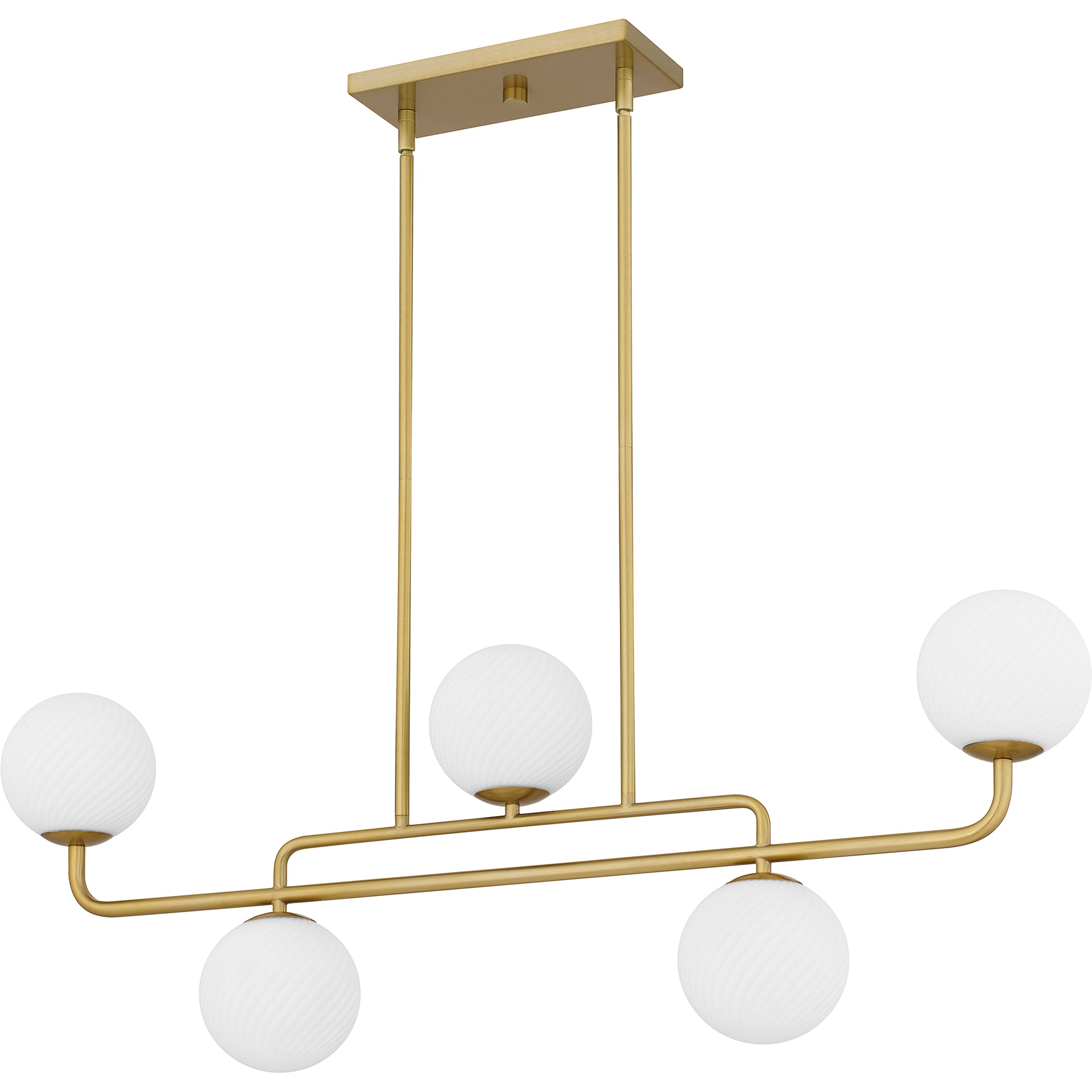 Quoizel Regis Island Light lustr brushed gold lineární sklo