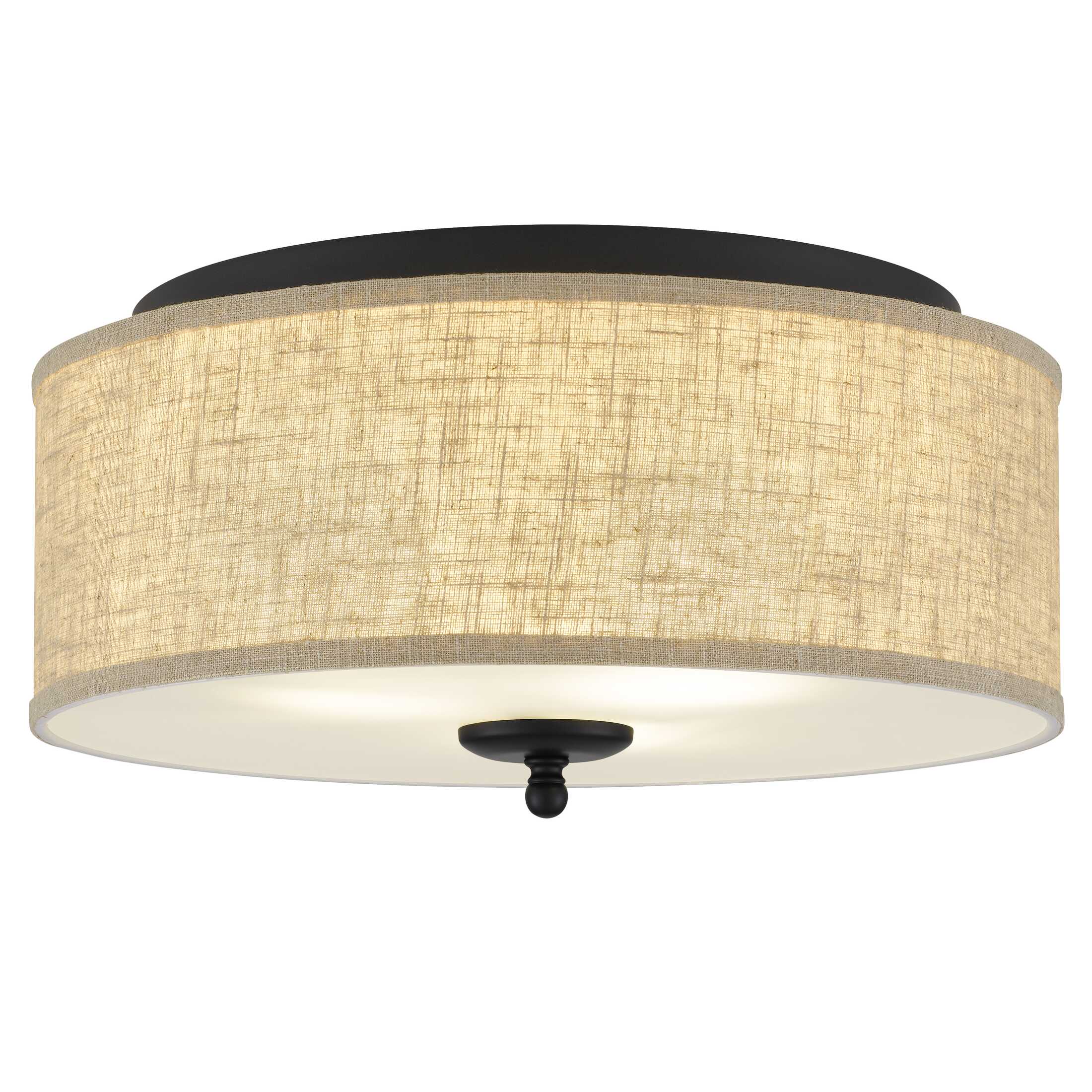 Quoizel Blanche Flush Mount stropní svítídlo Brushed Nickel s látkou