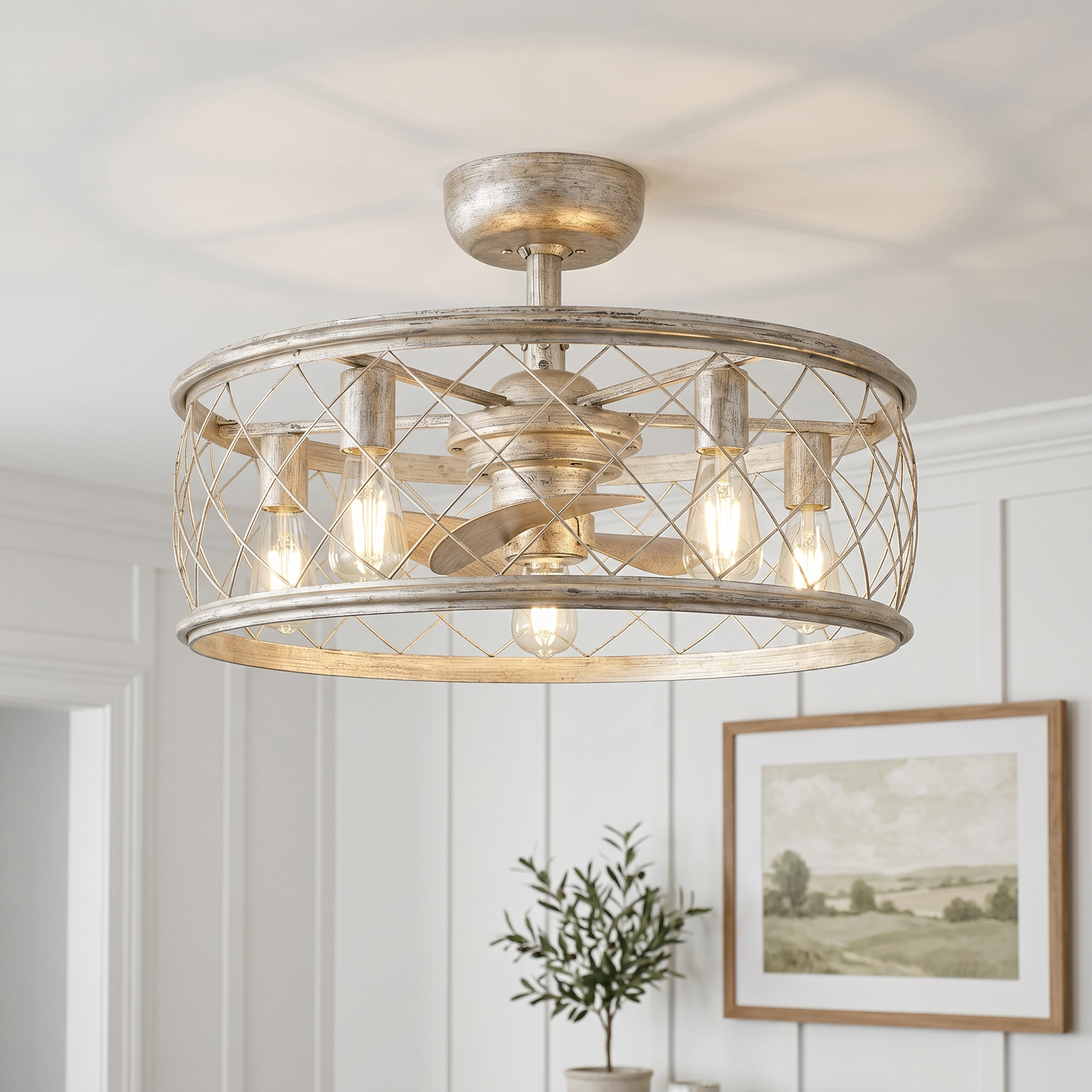 Quoizel Dury stropní ventilátor se světlem bronzový klec
