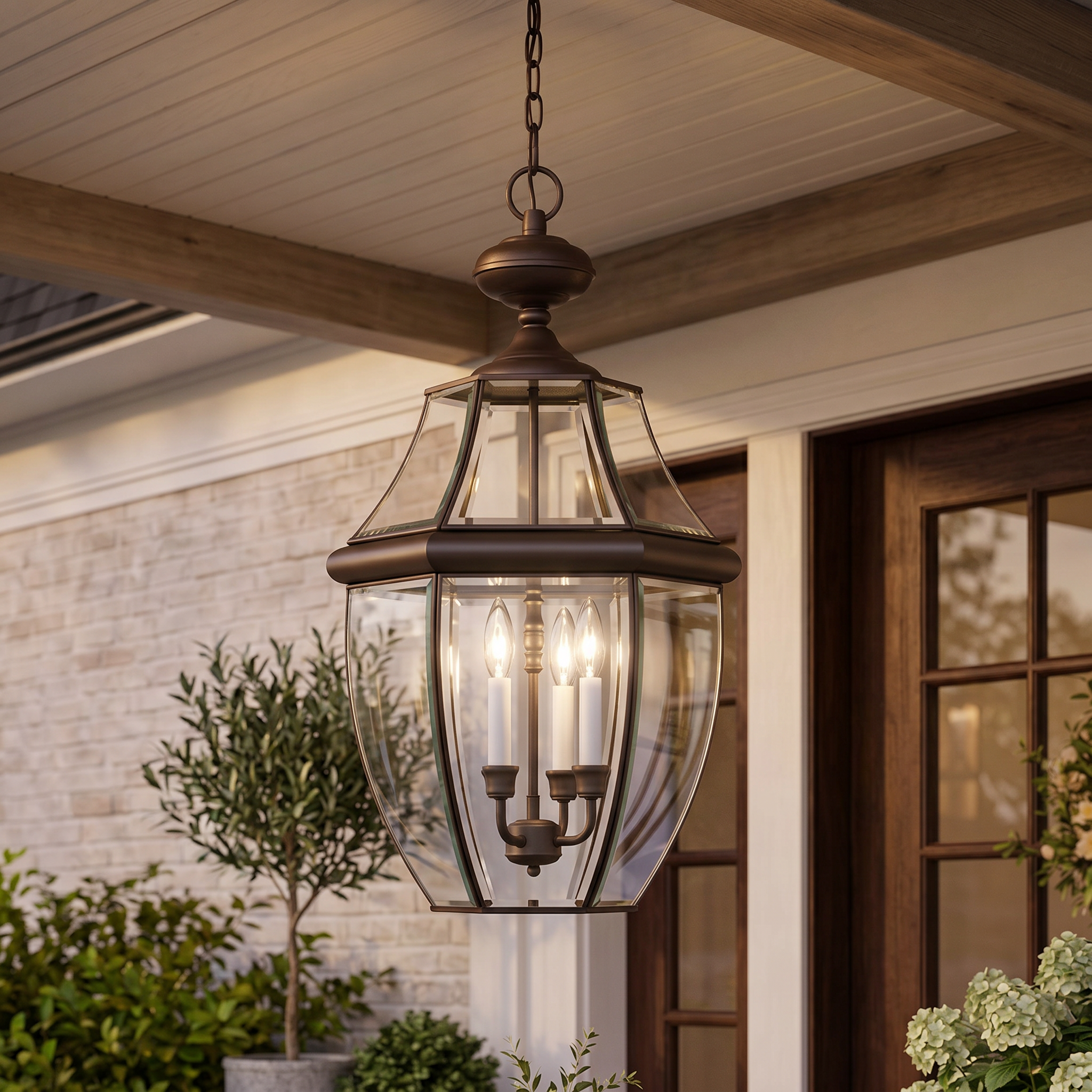 Quoizel Newbury venkovní závěs 4 světla mosaz bronz