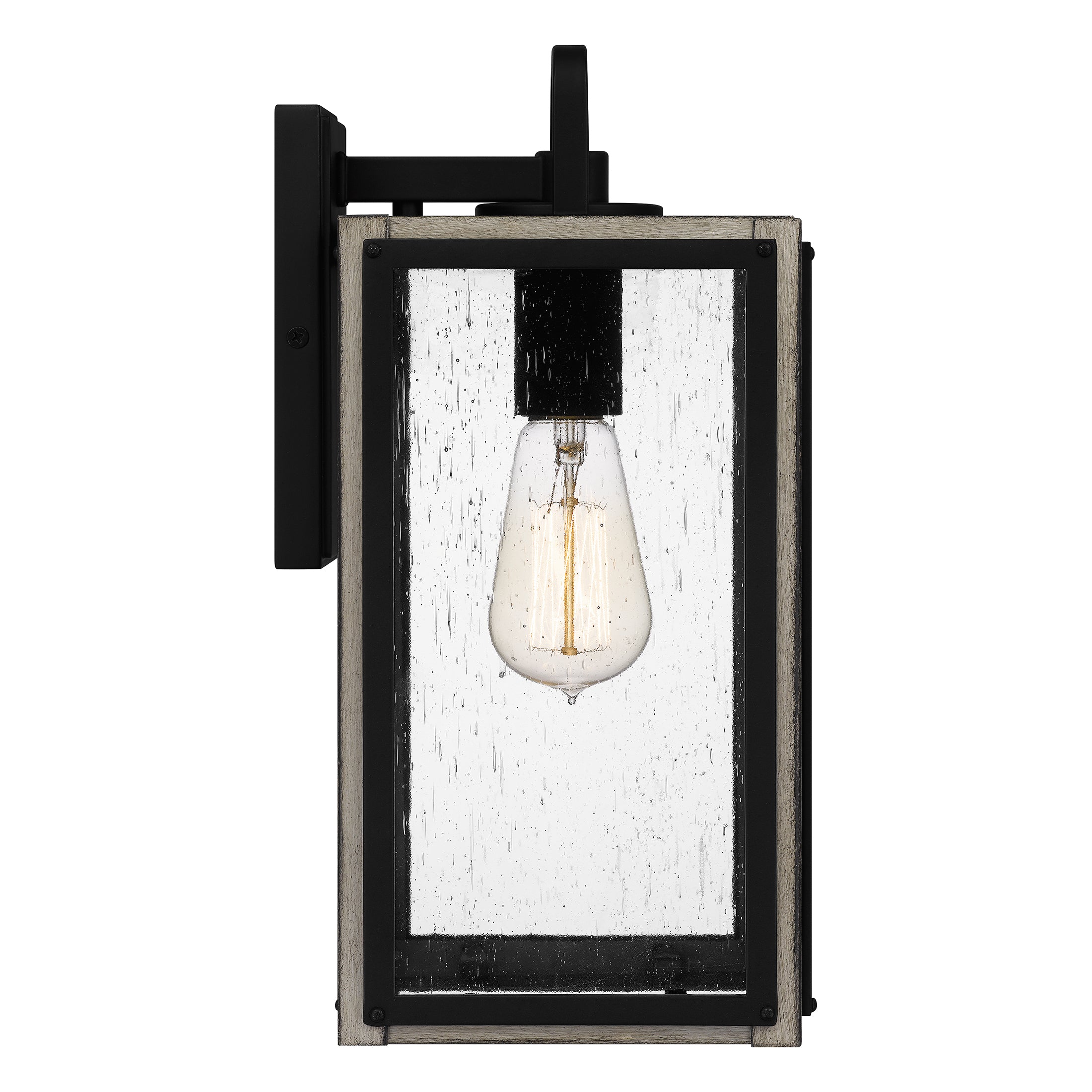 Quoizel Bramshaw venkovní nástěnná lampa matte black dřevo