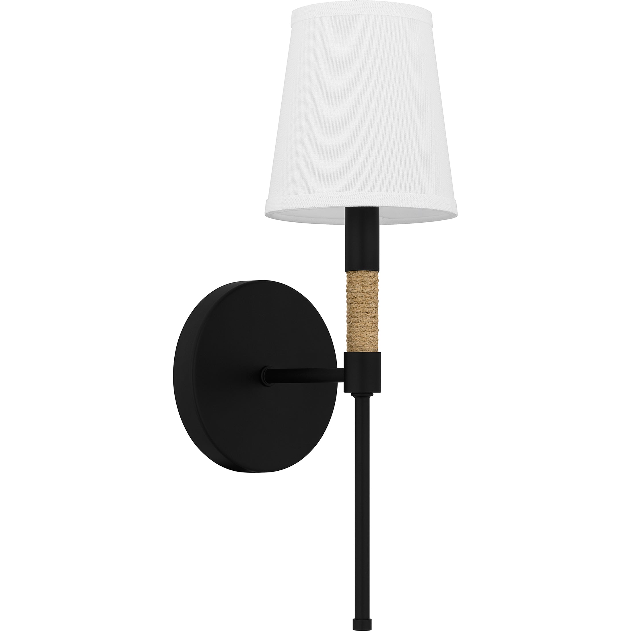 Quoizel Bayside nástěnné svítidlo Matte Black provaz