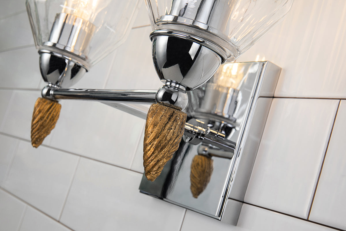 Gilded Nola Felice 2 Light Bath Bar nástěnné svítidlo čiré