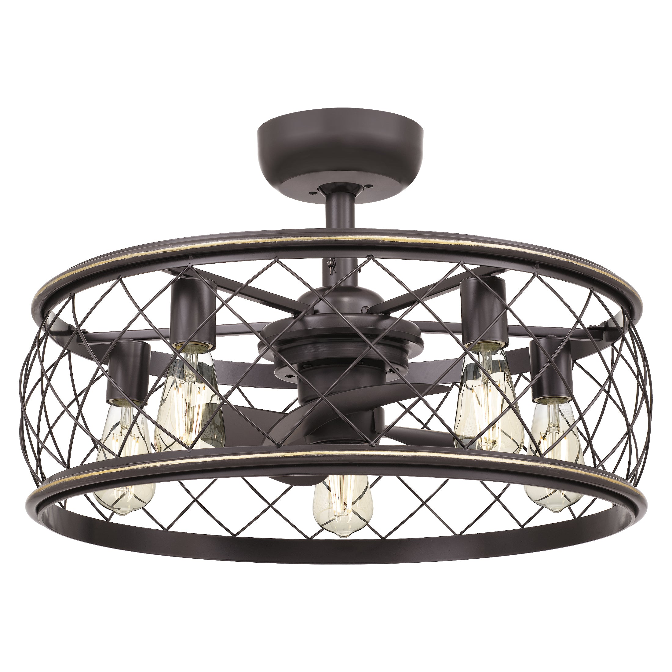 Quoizel Dury stropní ventilátor se světlem bronzový klec