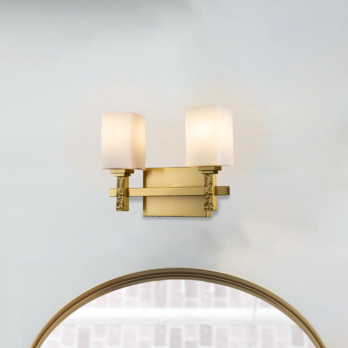 Gilded Nola Jack 2 Light koupelnové světlo staromosaz