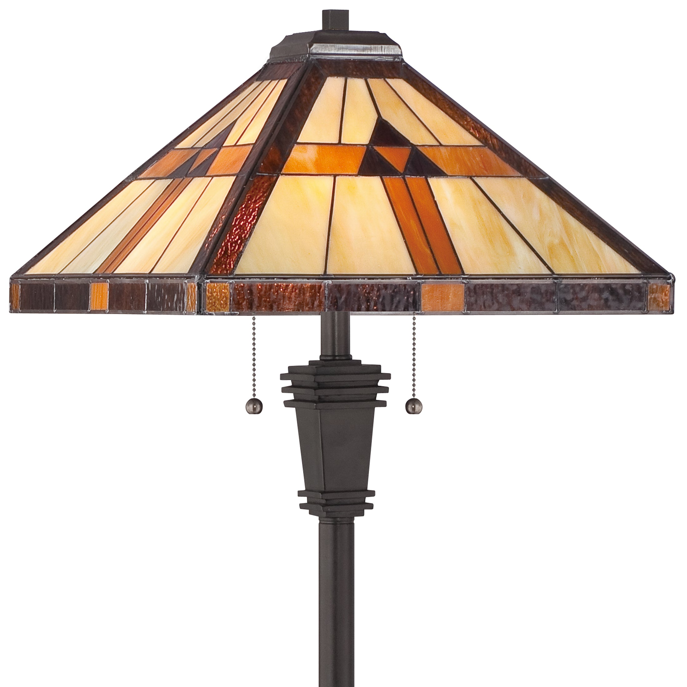 Quoizel Bryant stojací lampa vitráž bronz
