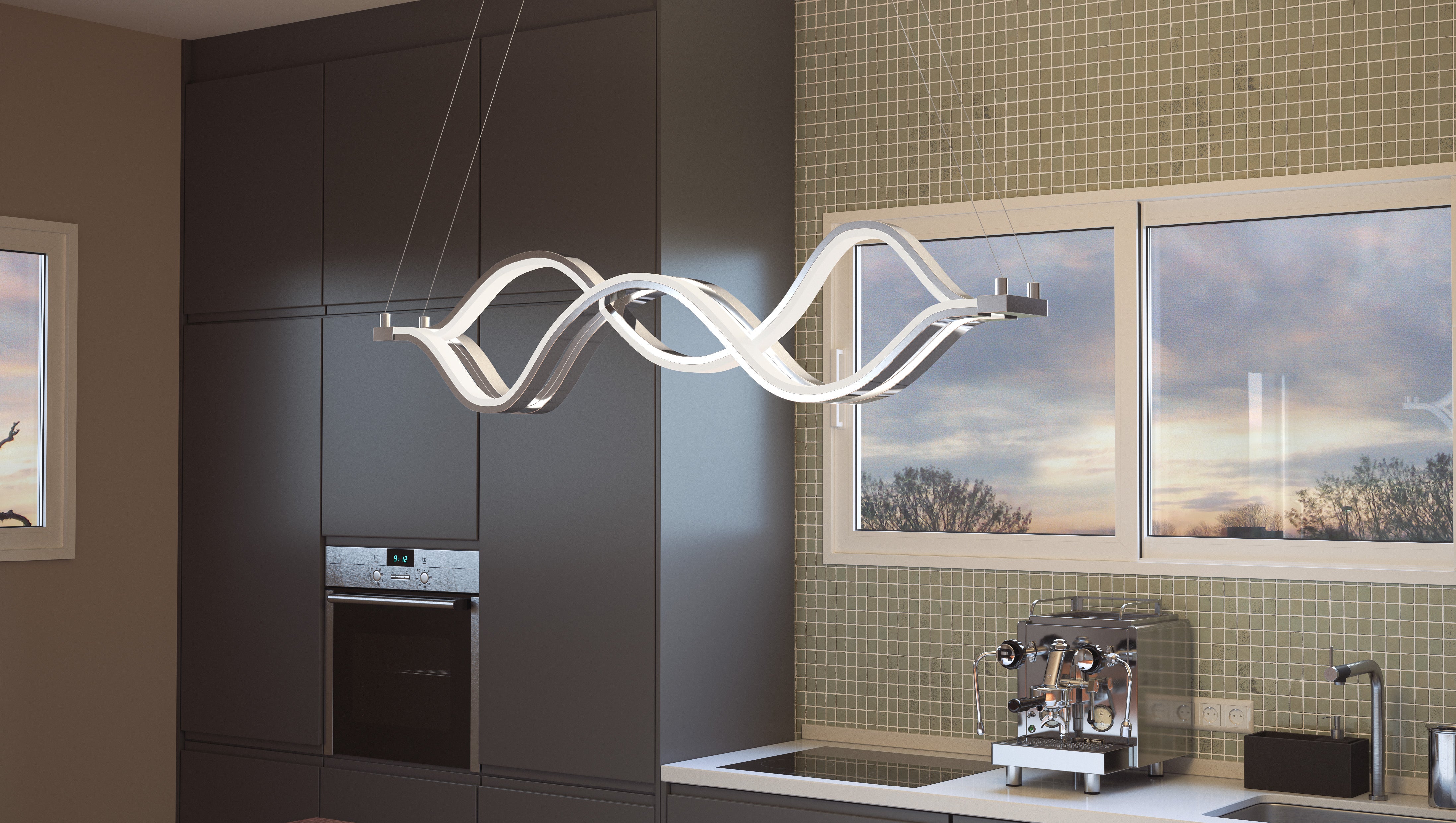 Quoizel Bleecker ostrovní lustr leštěný chrom LED