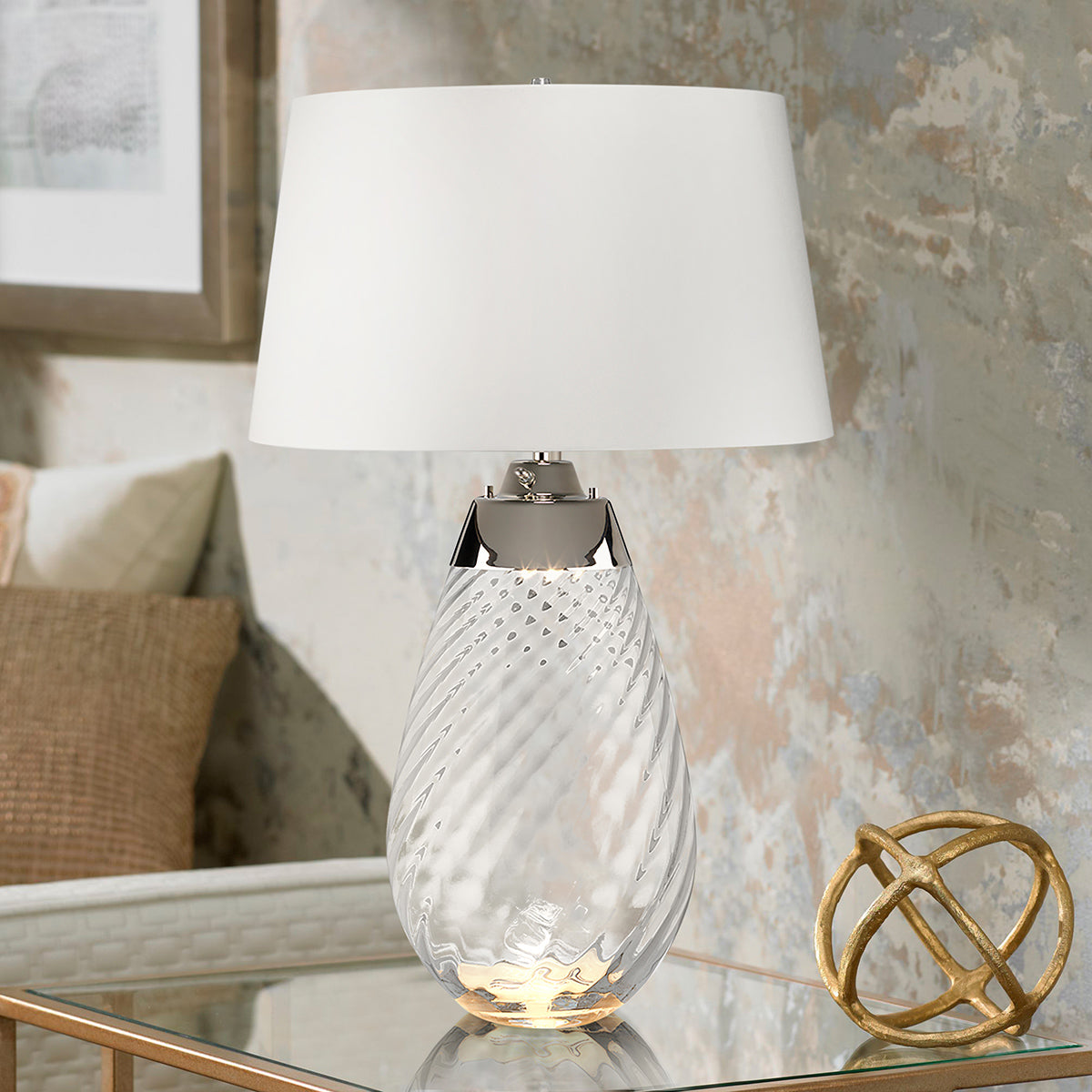 Gilded Nola Lena stolní lampa kouřová velká