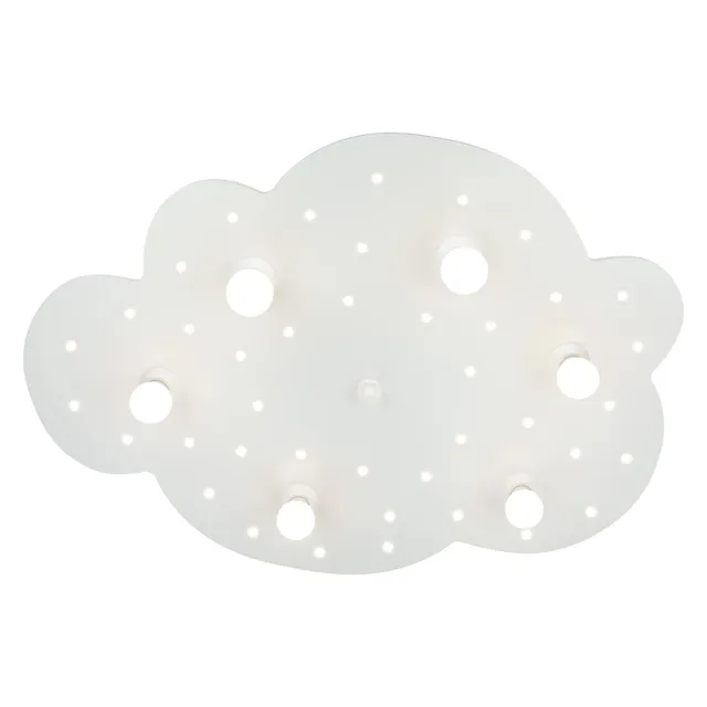 Elobra Wolke L stropní svítidlo dřevěné s nočním světlem