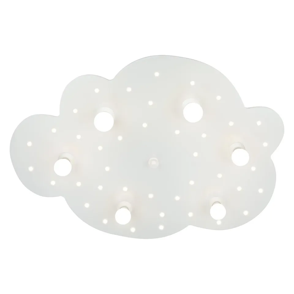 Elobra Wolke L stropní svítidlo dřevěné s nočním světlem