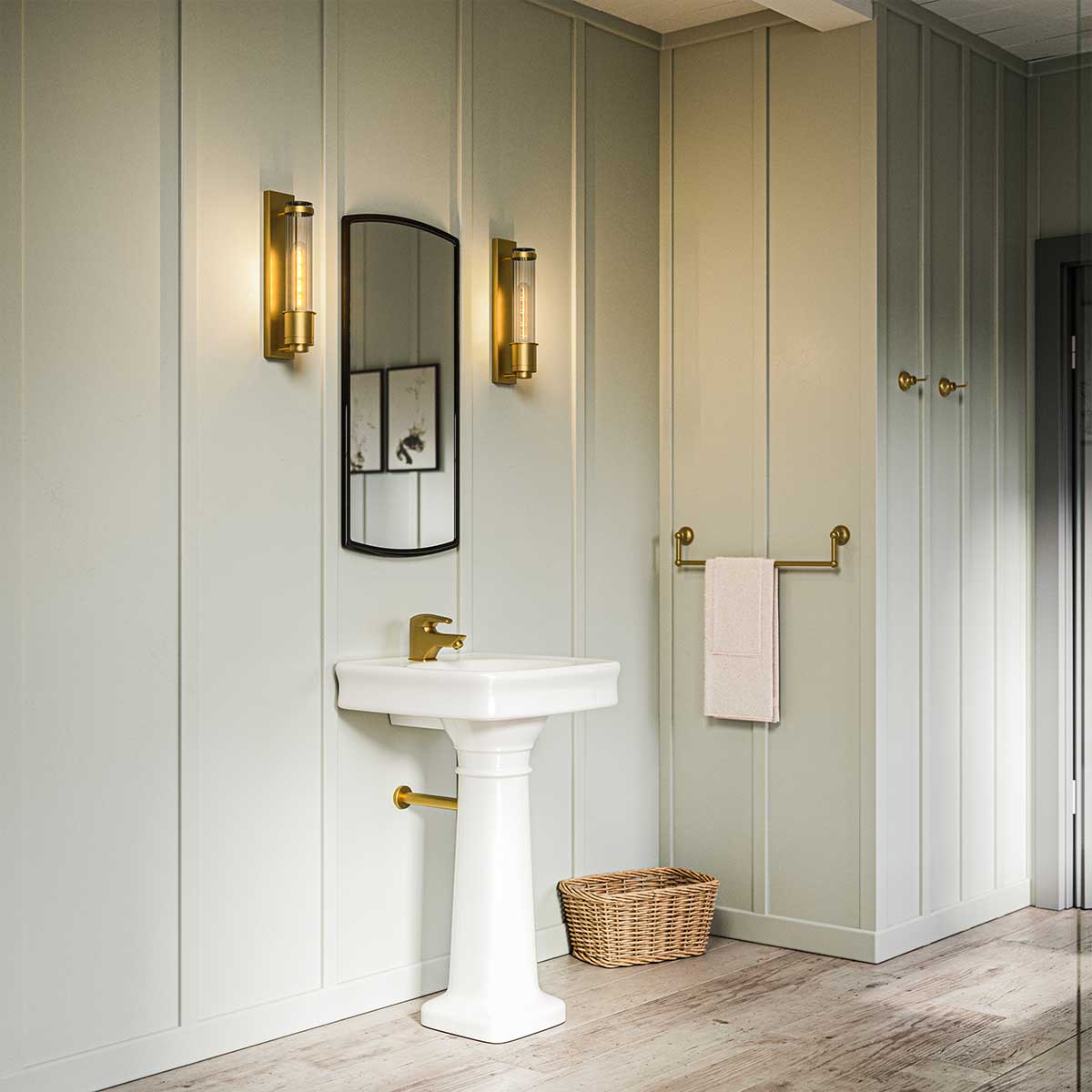 Gilded Nola Wellington koupelnové svítídlo mosaz 1 světlo