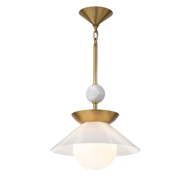 Gilded Nola Saucer 1 Light Mini Pendant závěsné svítidlo mosaz