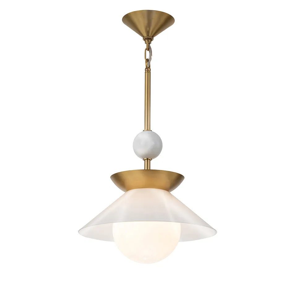 Gilded Nola Saucer 1 Light Mini Pendant závěsné svítidlo mosaz