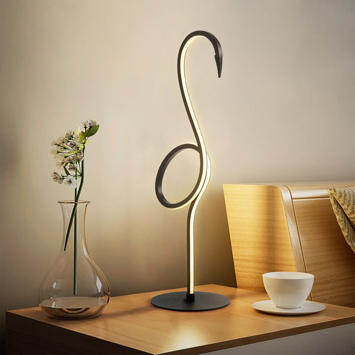 Gilded Nola Flamingo LED stolní lampa černá 6W
