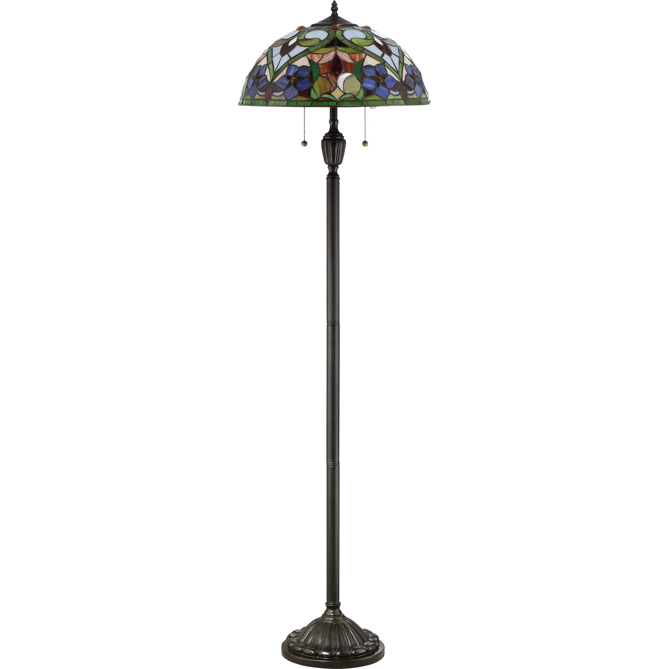 Quoizel Violets stojací lampa vintage bronze květinová