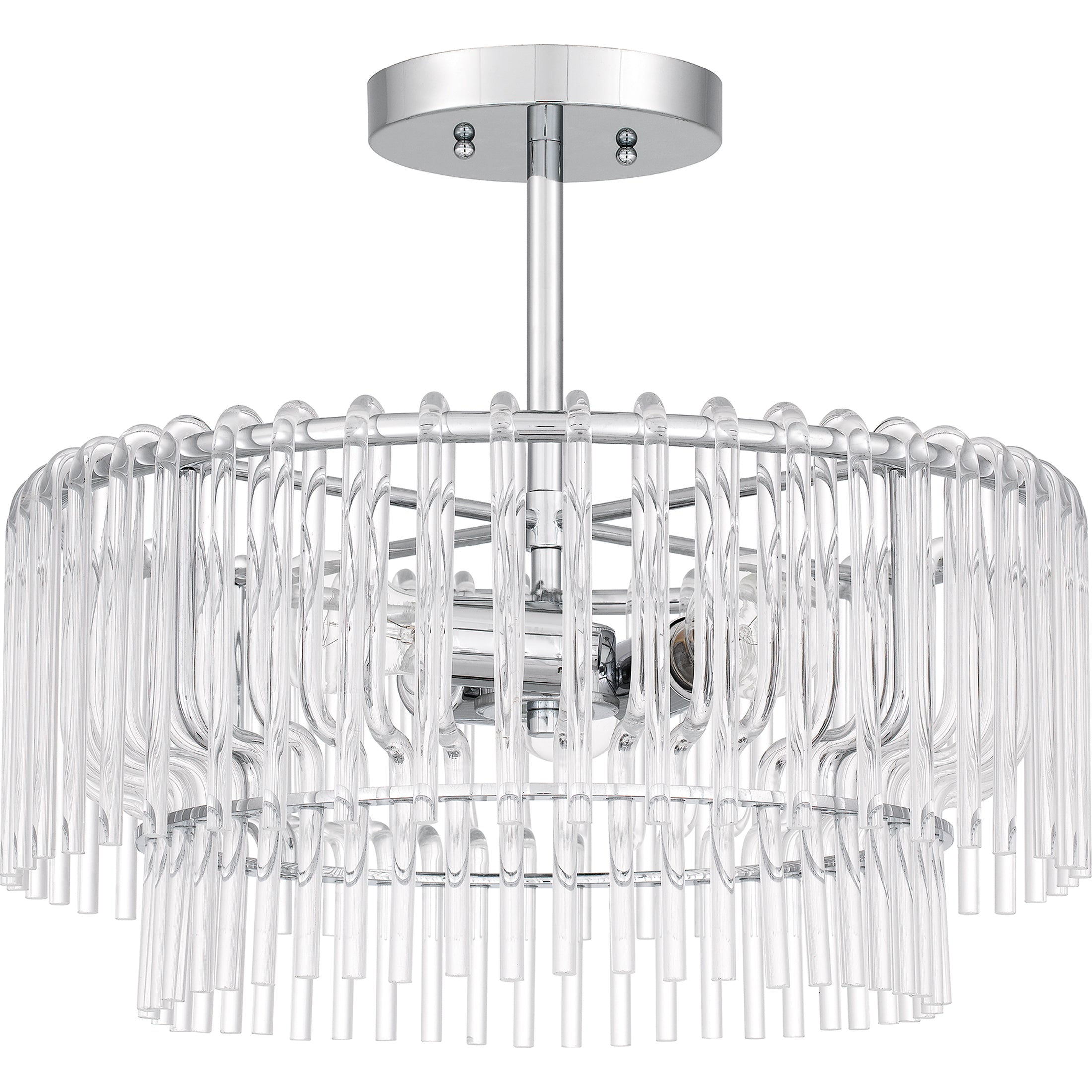 Quoizel Tayshia Semi-Flush stropnice chrom se sklem