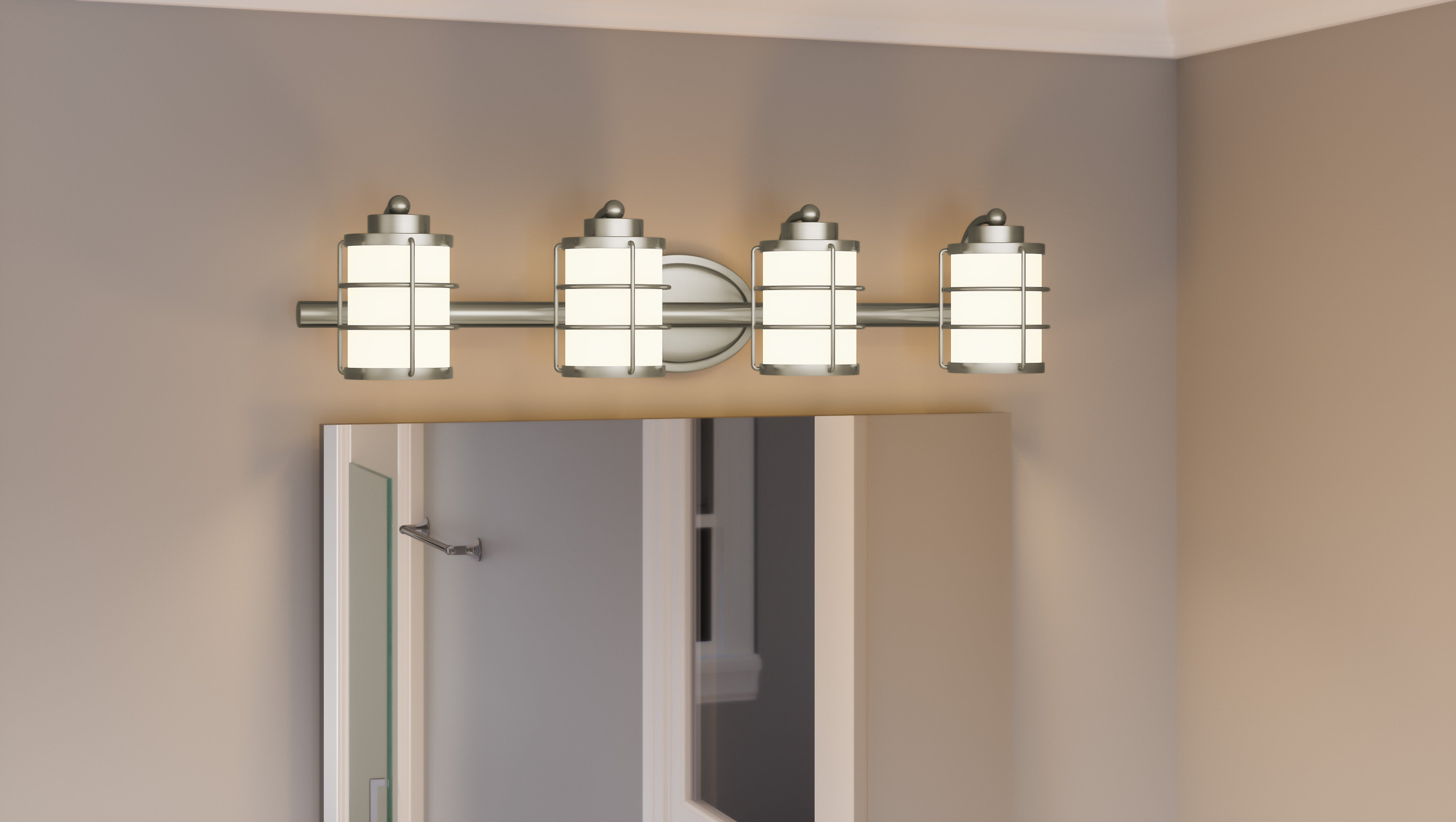 Quoizel Hazlett koupelnové svítídlo 3-světelné brushed nickel