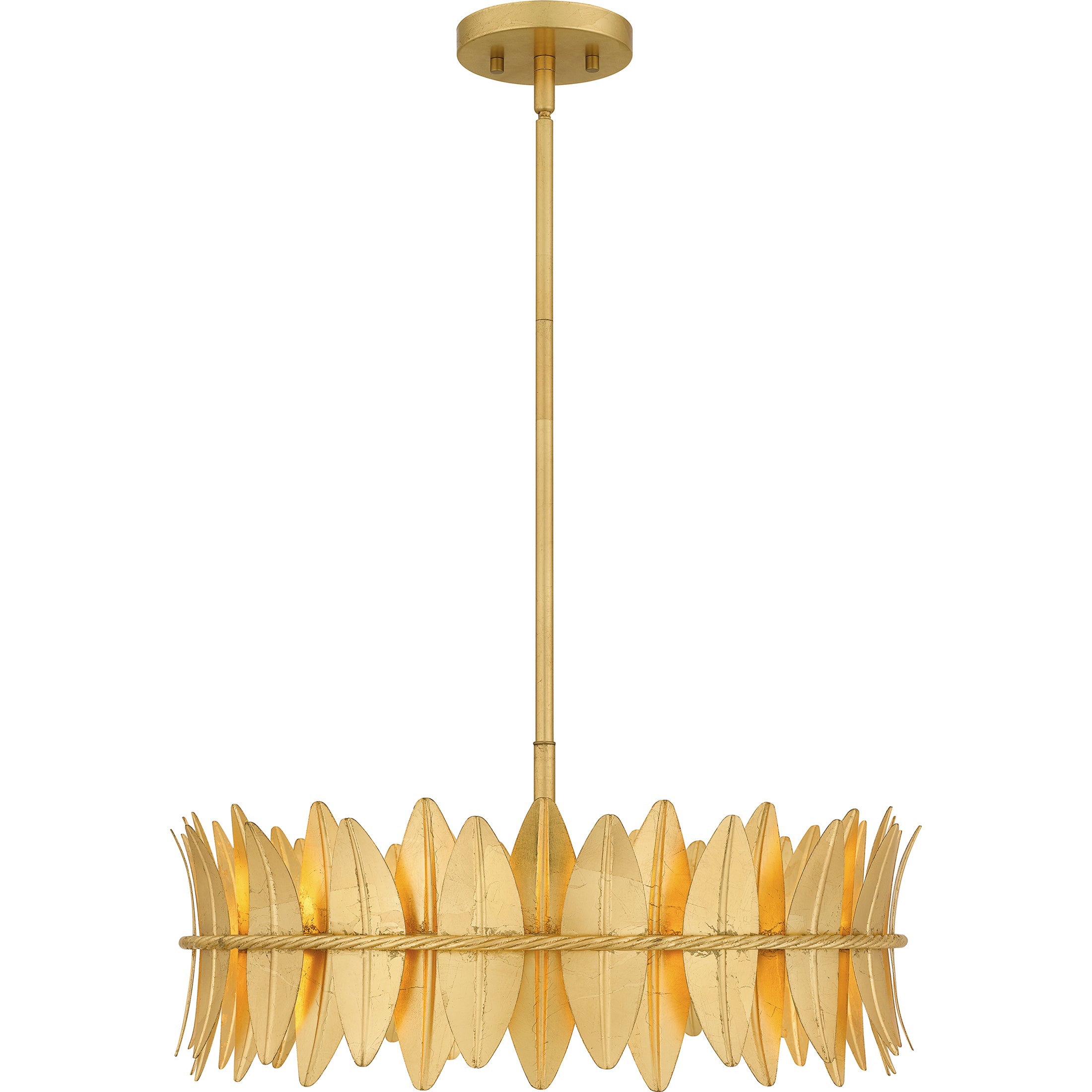 Quoizel Liza závěsná lampa Gold Leaf