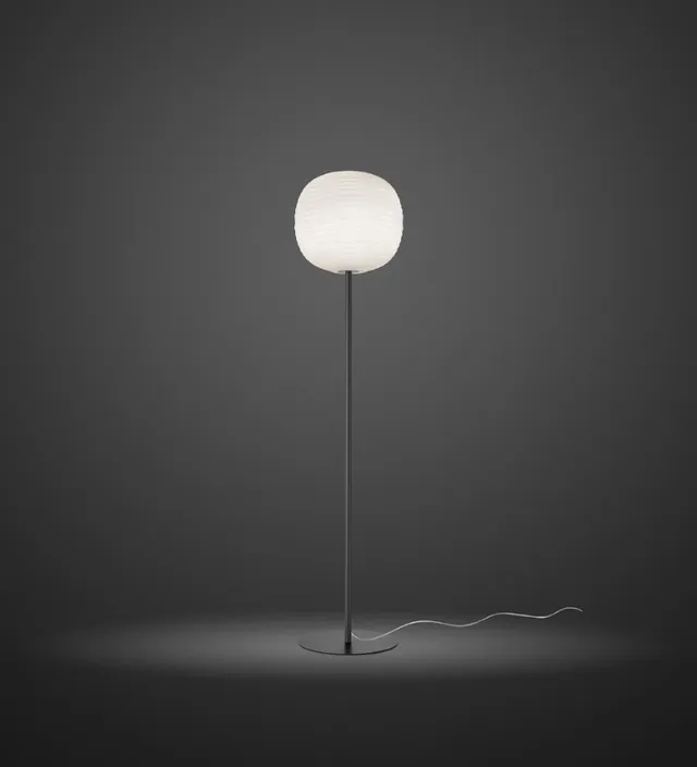 Foscarini Gem stojací lampa skleněná vlnková