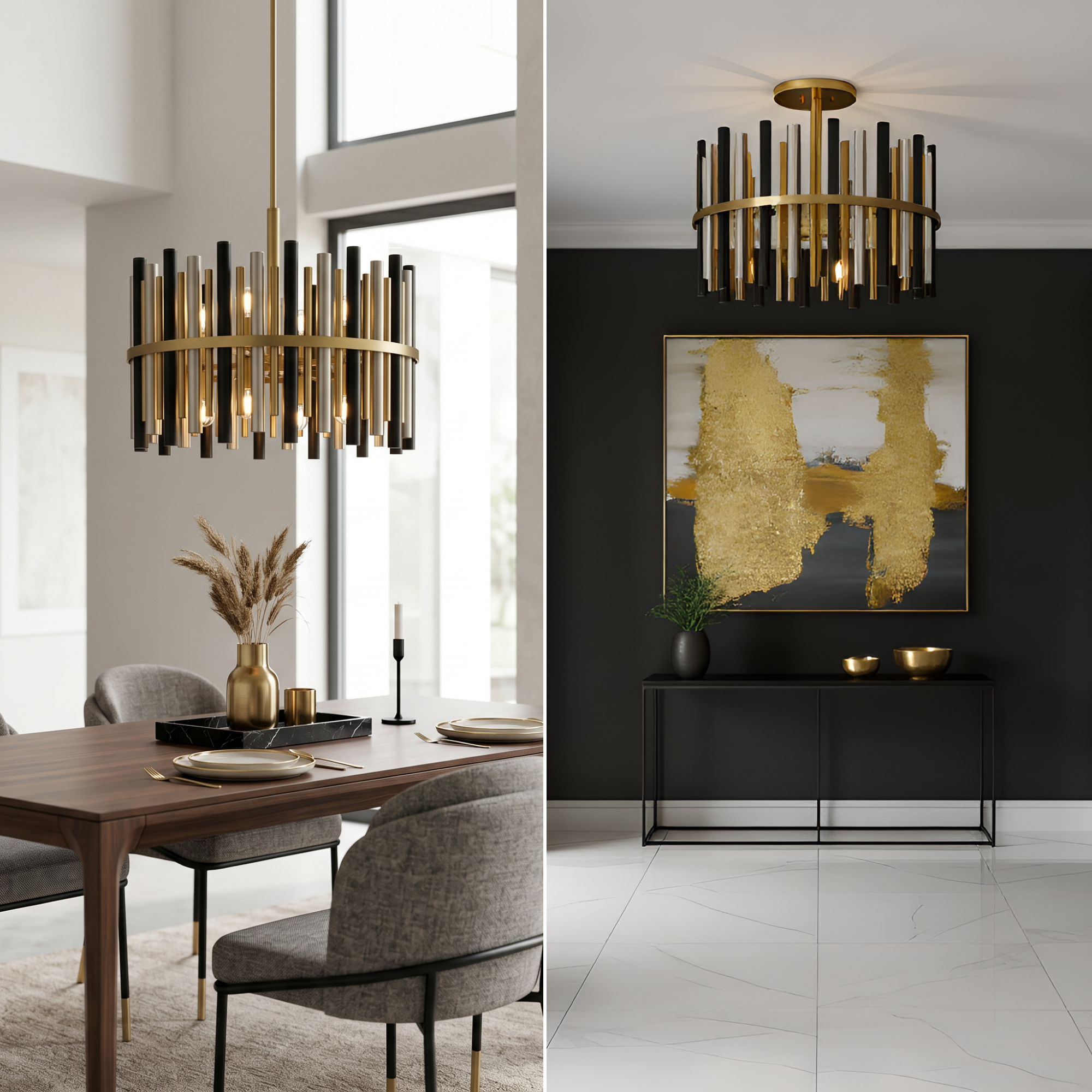 Quoizel Richards Convertible Pendant lustr 30" zlatá