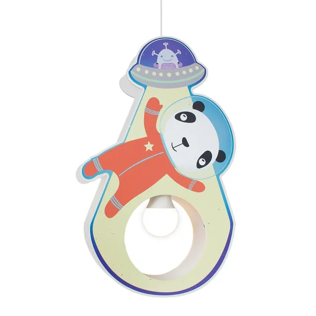 Elobra Little Astronauts Panda závěsná lampa červeno-modrá