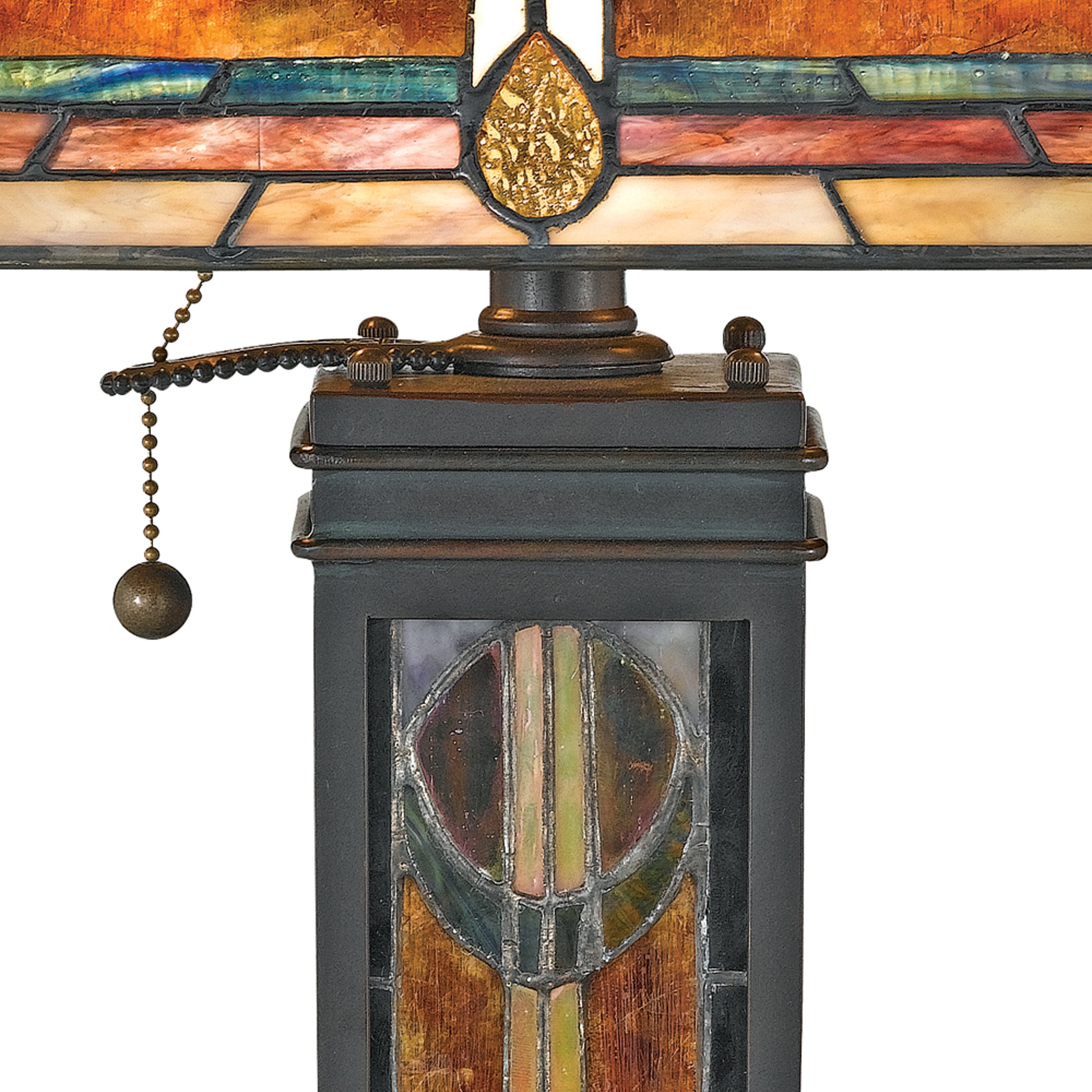 Quoizel San Gabriel stolní lampa vitráž bronzová