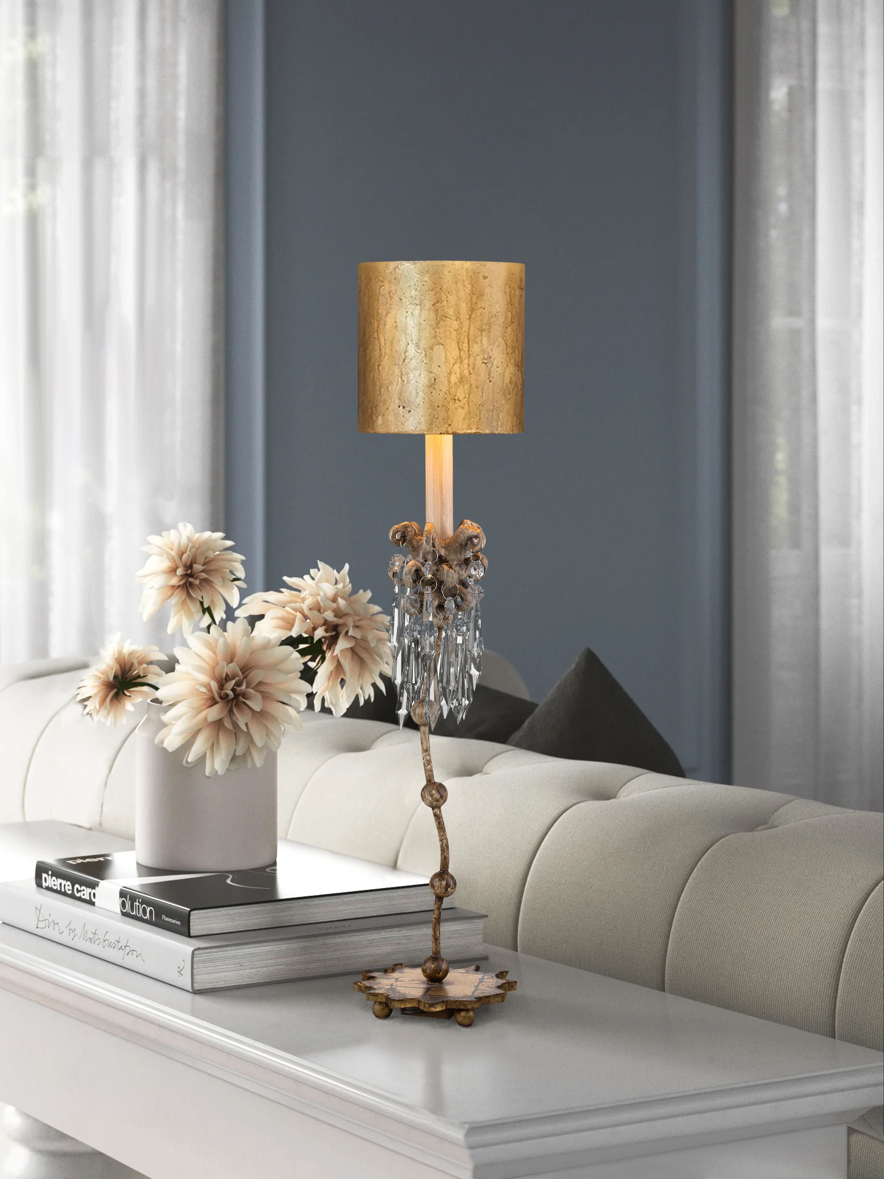 Gilded Nola Venetian stolní lampa designová trellis