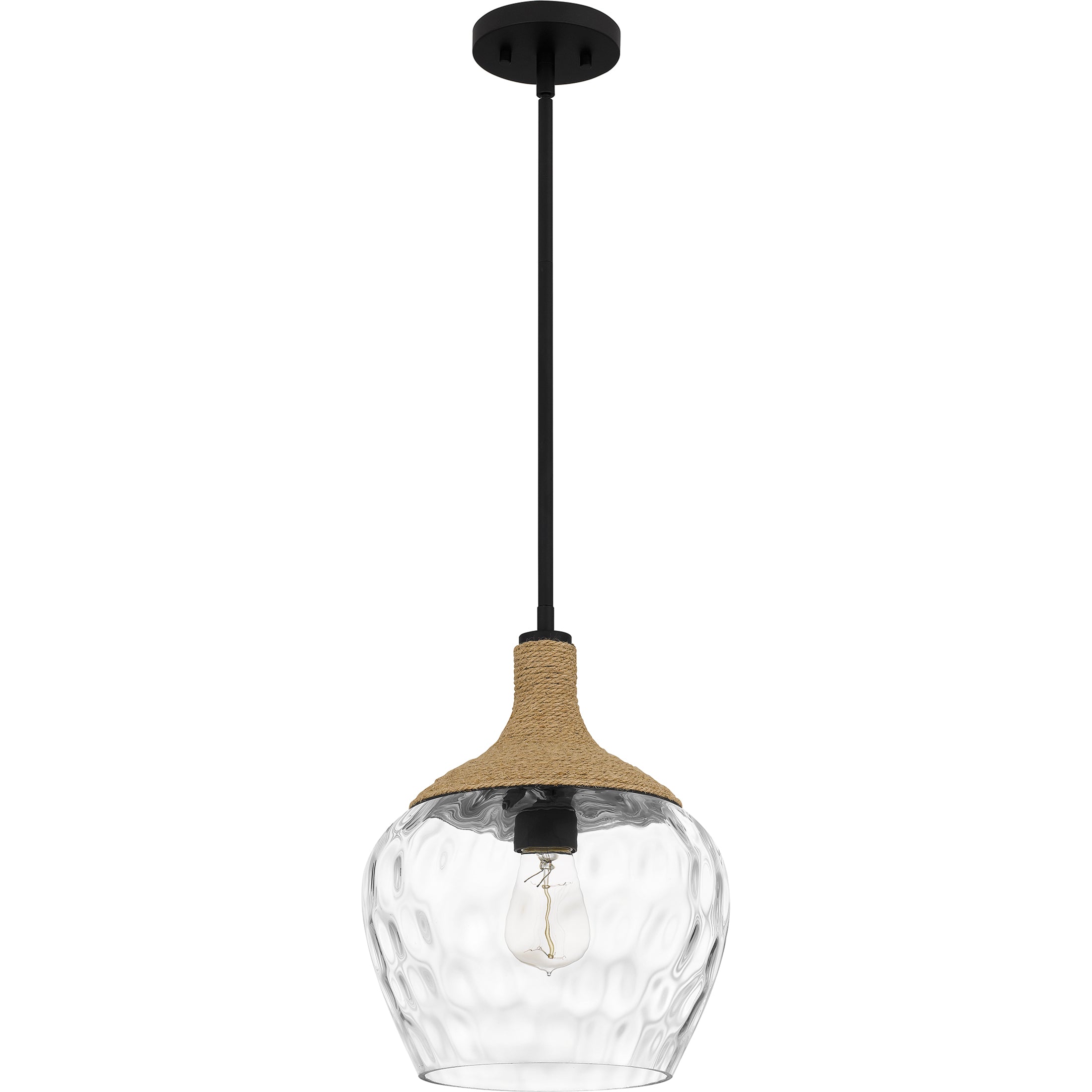Quoizel Royer mini pendant matte black skleněný