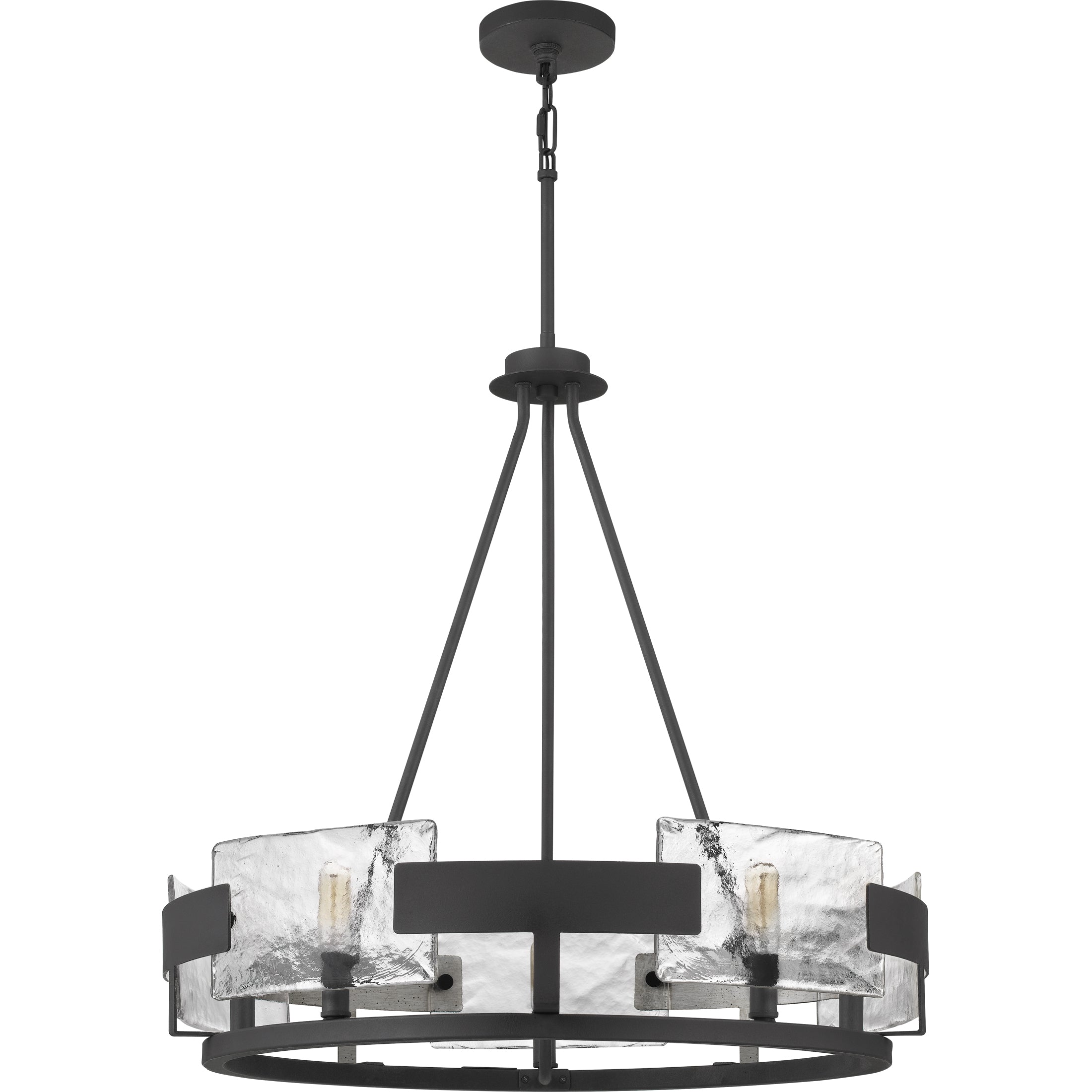 Quoizel Stratum lustr royal ebony skleněné panely