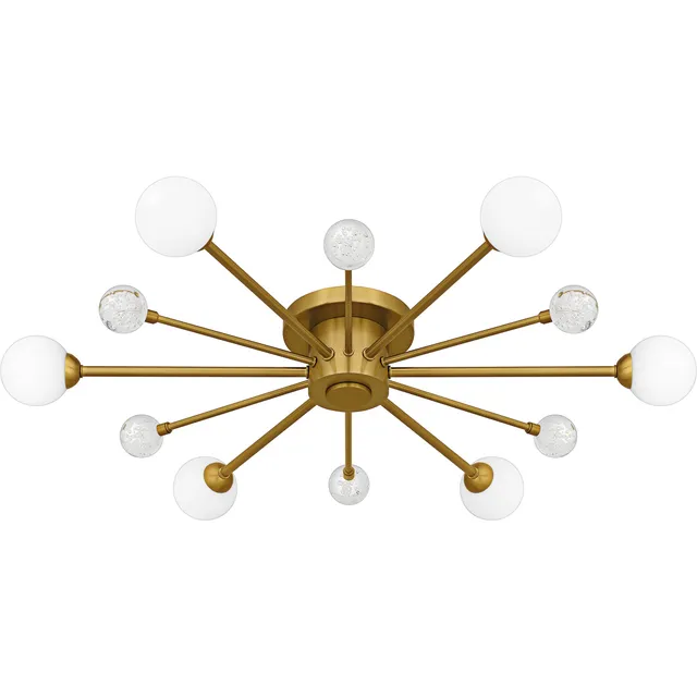 Quoizel Combe Semi-Flush stropní svítidlo černá opálové sklo