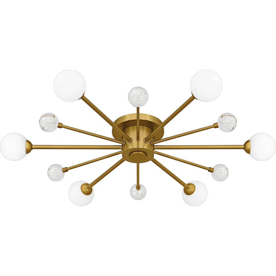 Quoizel Combe Semi-Flush stropní svítidlo černá opálové sklo