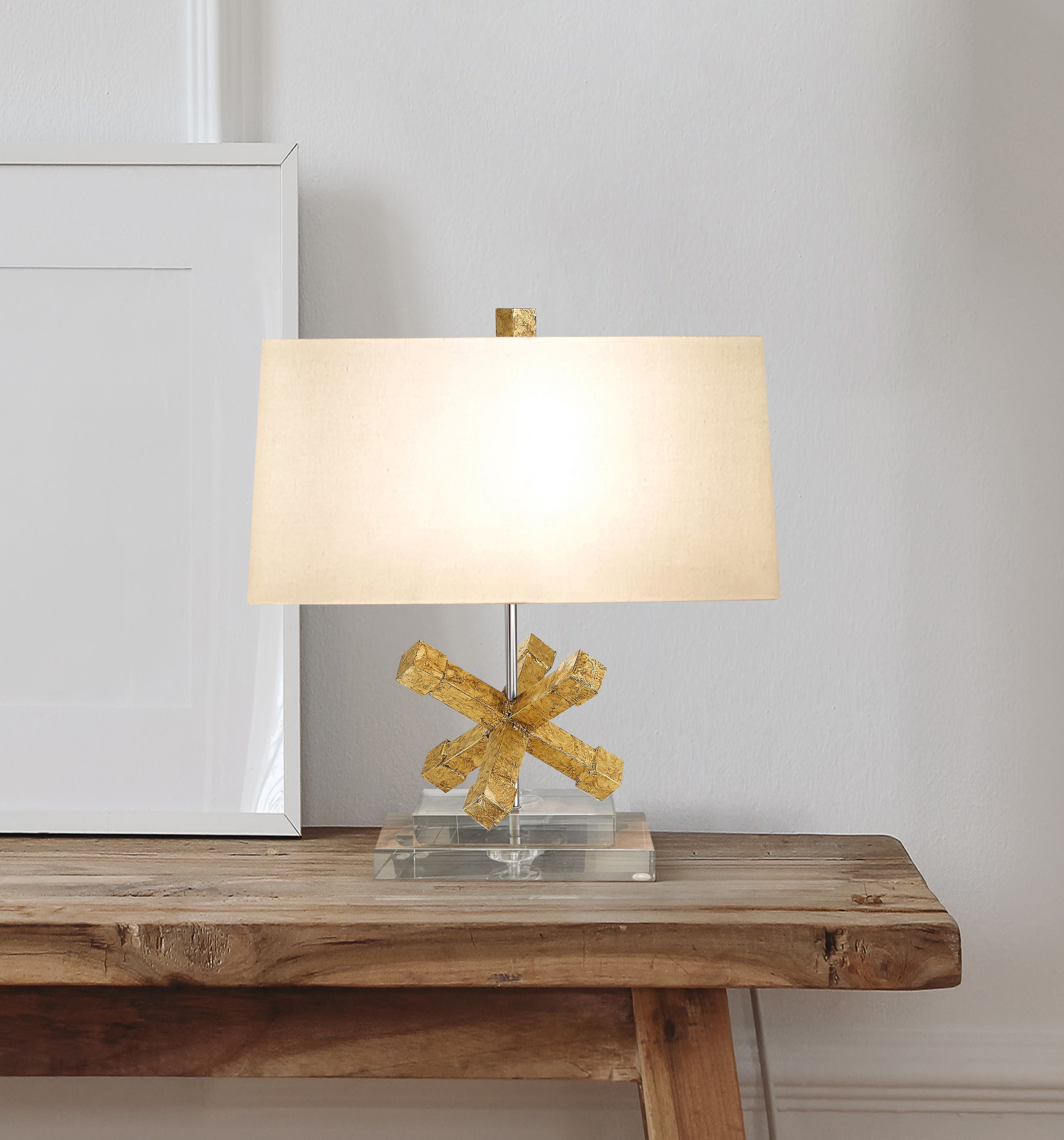 Gilded Nola Jackson Square Table Lamp stolní lampa zlatá