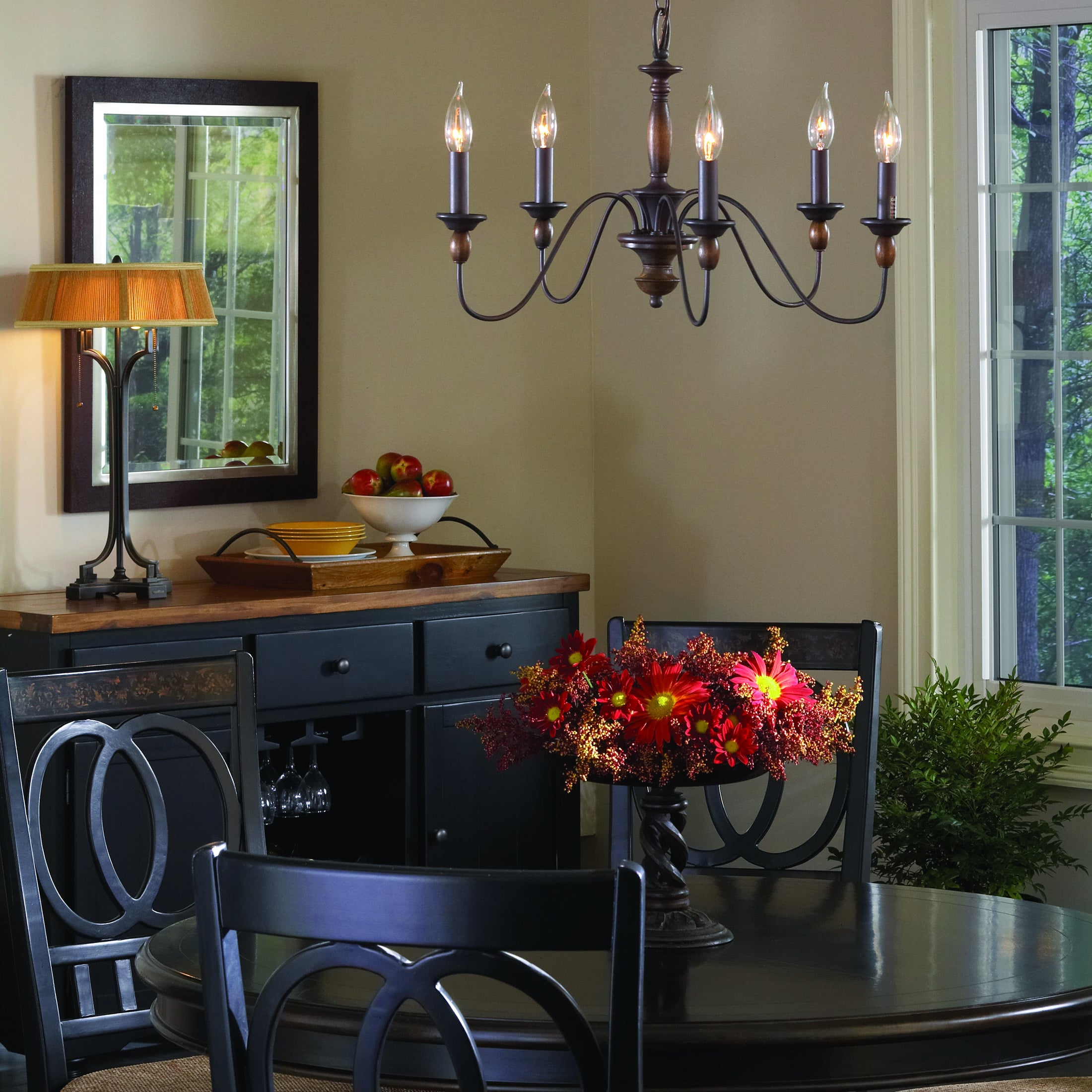 Quoizel Holbrook Chandelier lustr tuscan brown dřevo