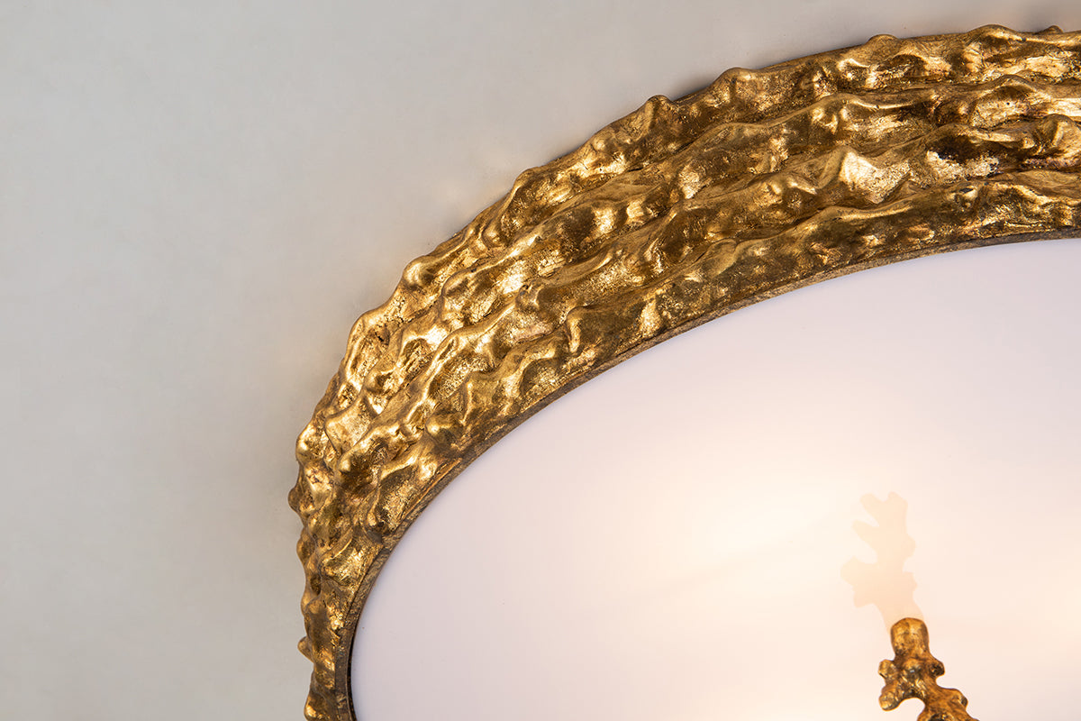 Gilded Nola Trellis 20 stropní svítidlo opálové sklo