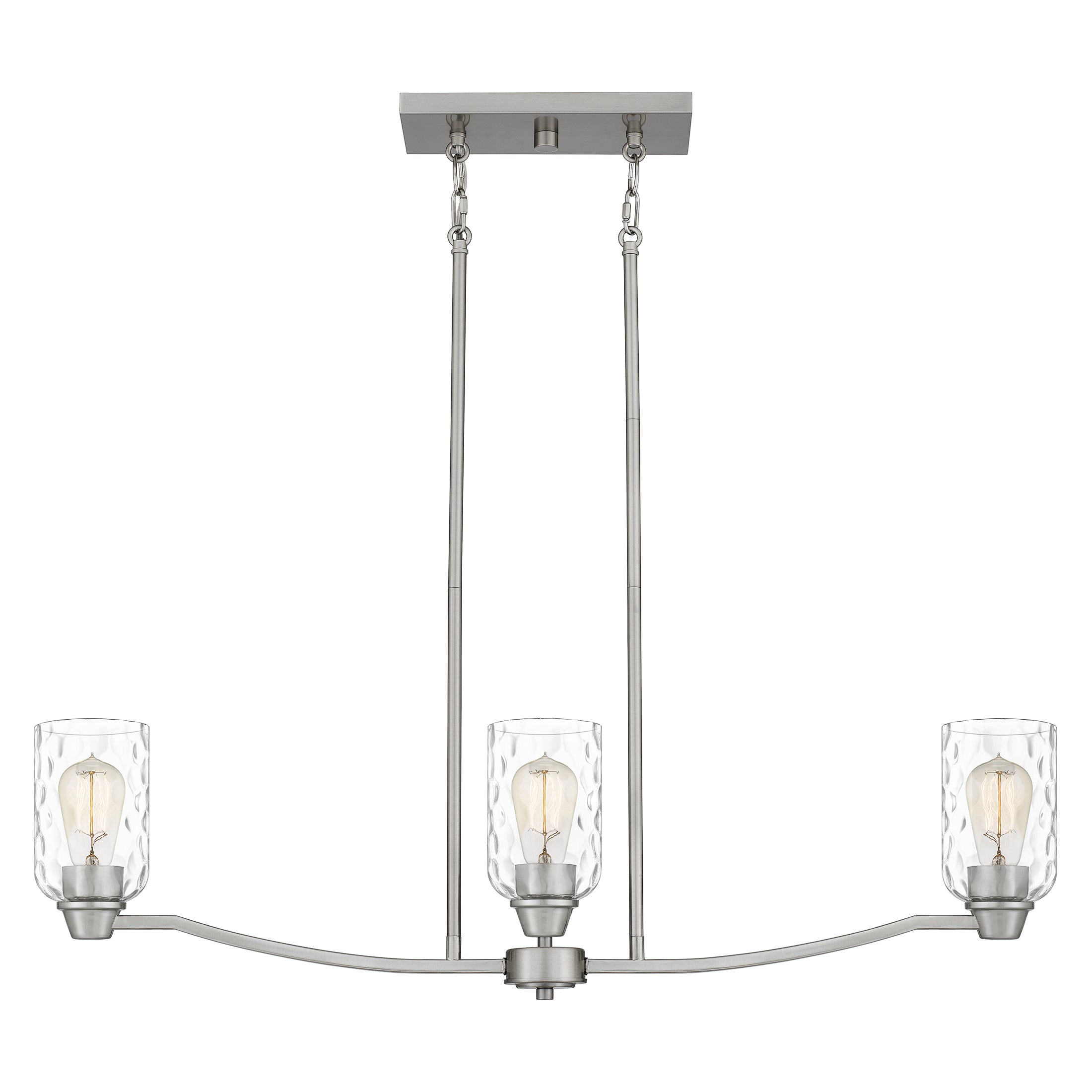 Quoizel Acacia lineární lustr Brushed Nickel sklo