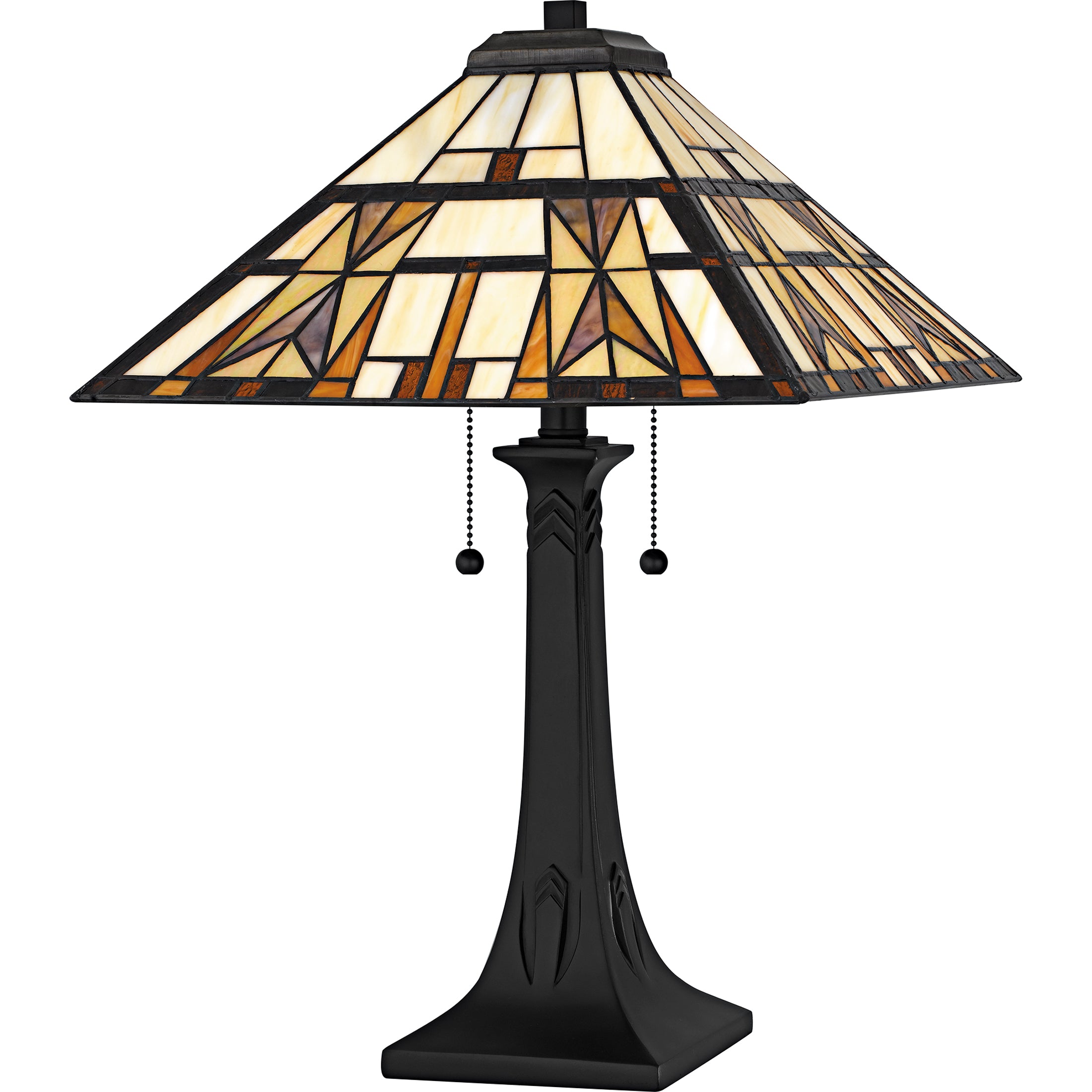 Quoizel Kaylor stolní lampa vitráž černá