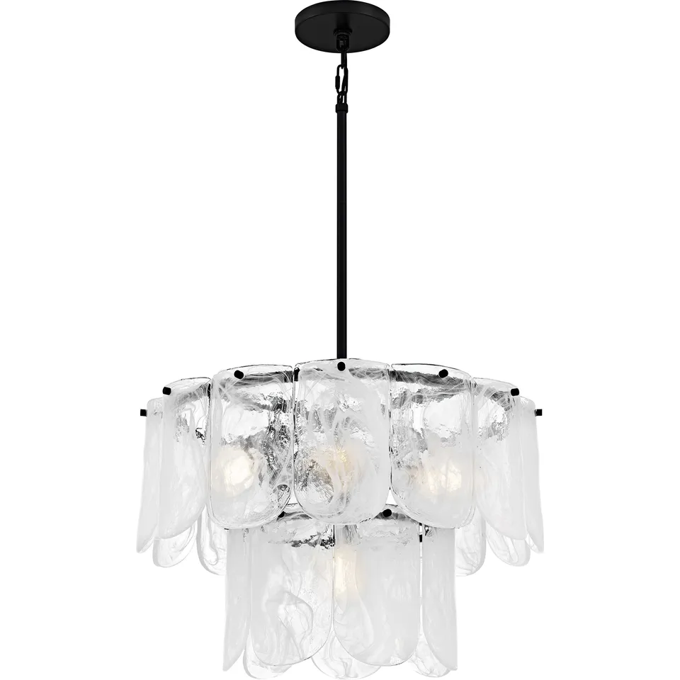 Quoizel Cassidy Pendant závěsné svítídlo black skleněné