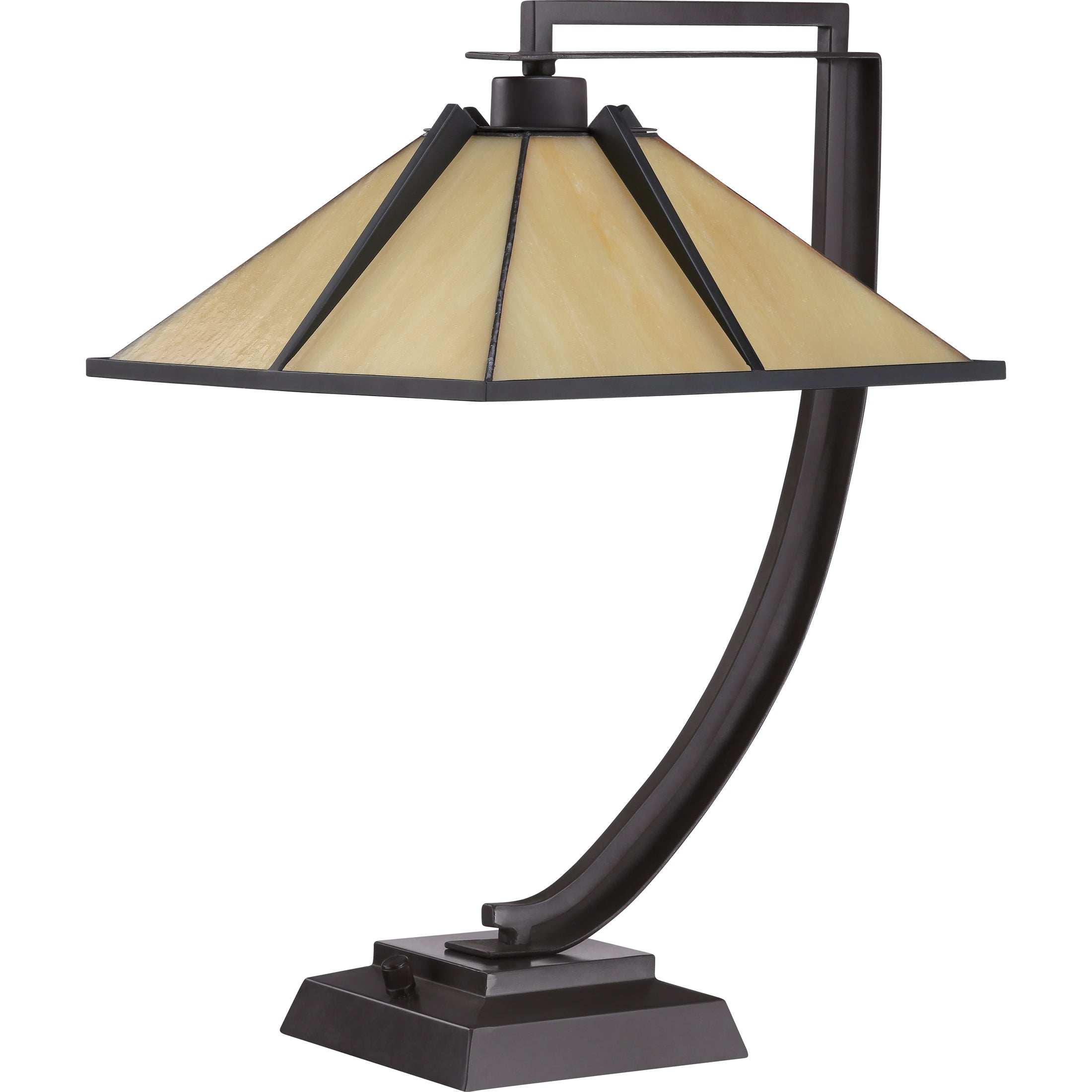 Quoizel Pomeroy stolní lampa Western Bronze vitráž